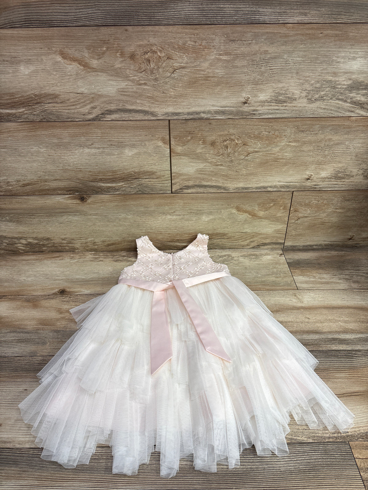 American Princess Layered Tulle Pearl Sleeveless Dress Pink sz 4T