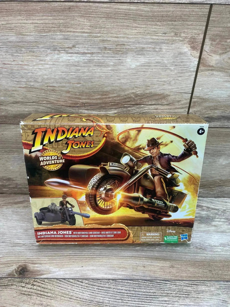 NEW Indiana Jones Worlds of Adventure with Motorcycle and Sidecar Action Figure Set - Me n Mommy To Be