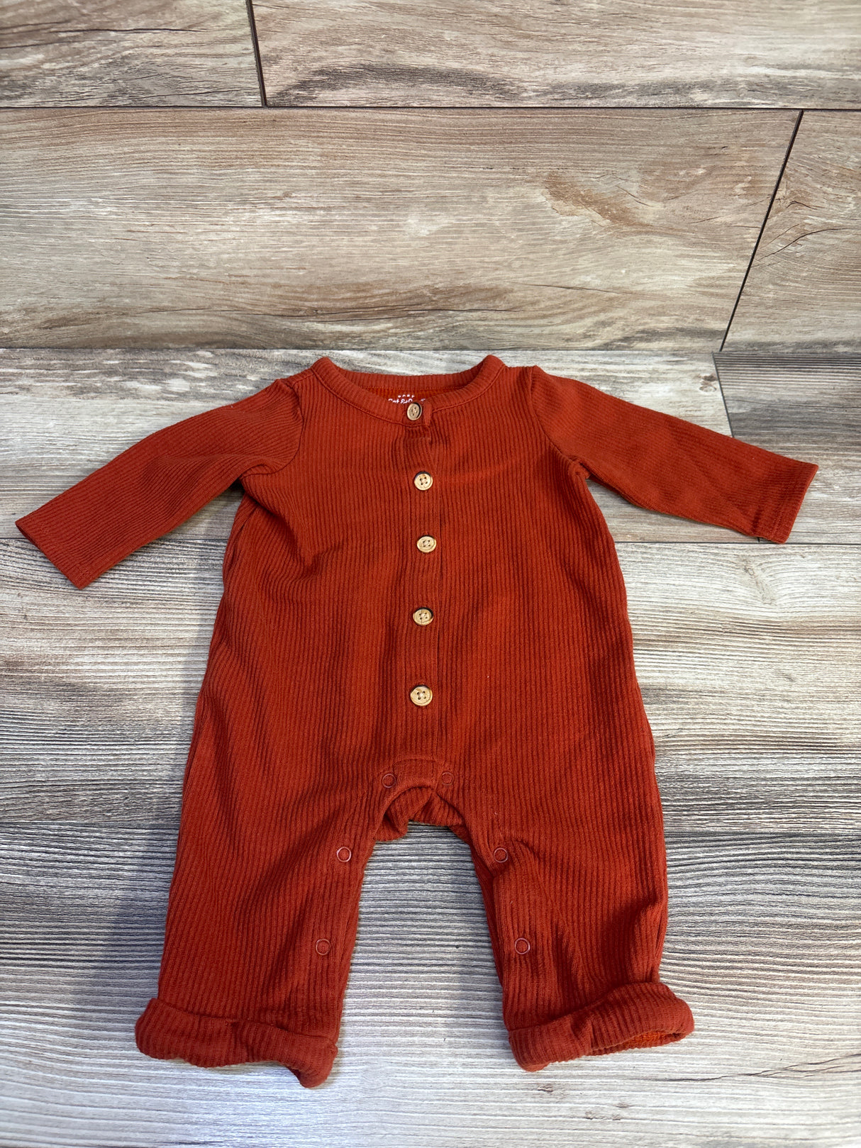 Cat & Jack Ribbed Button-Front Coverall Rust sz 3-6m