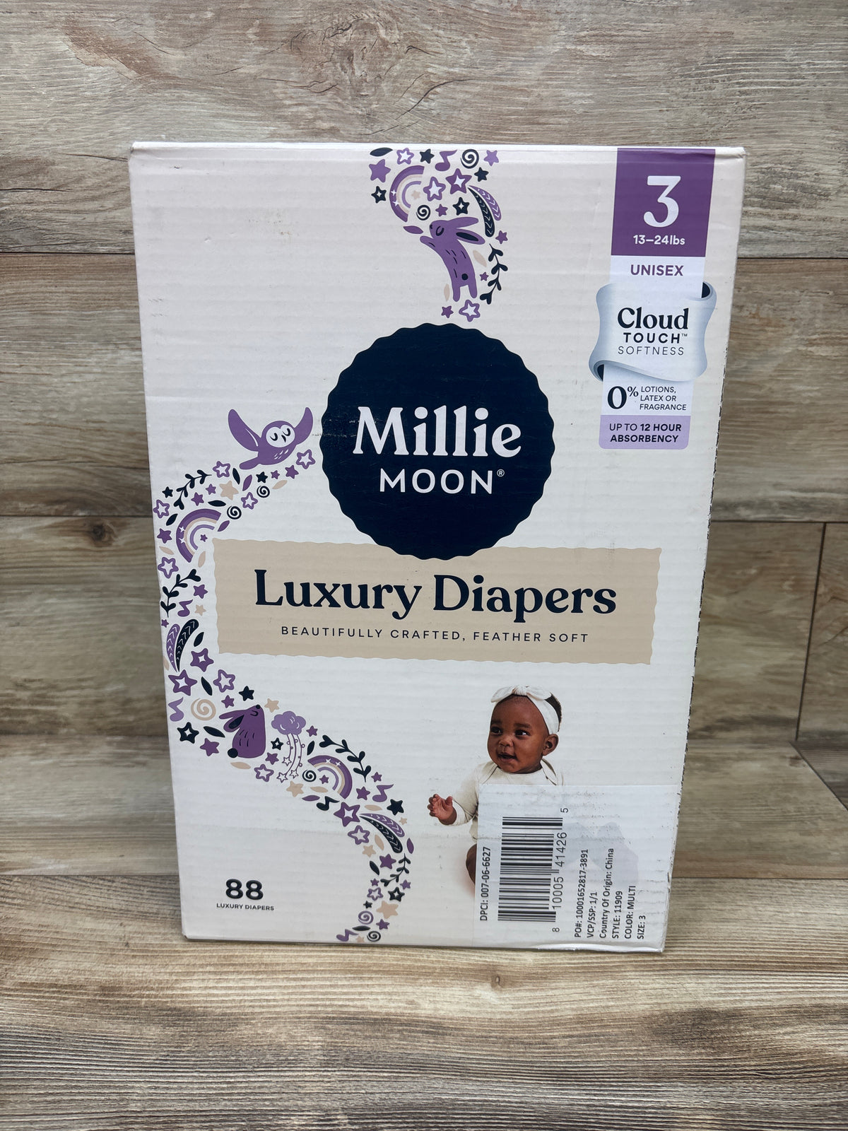 NEW Millie Moon Luxury Diapers Size 3 88ct