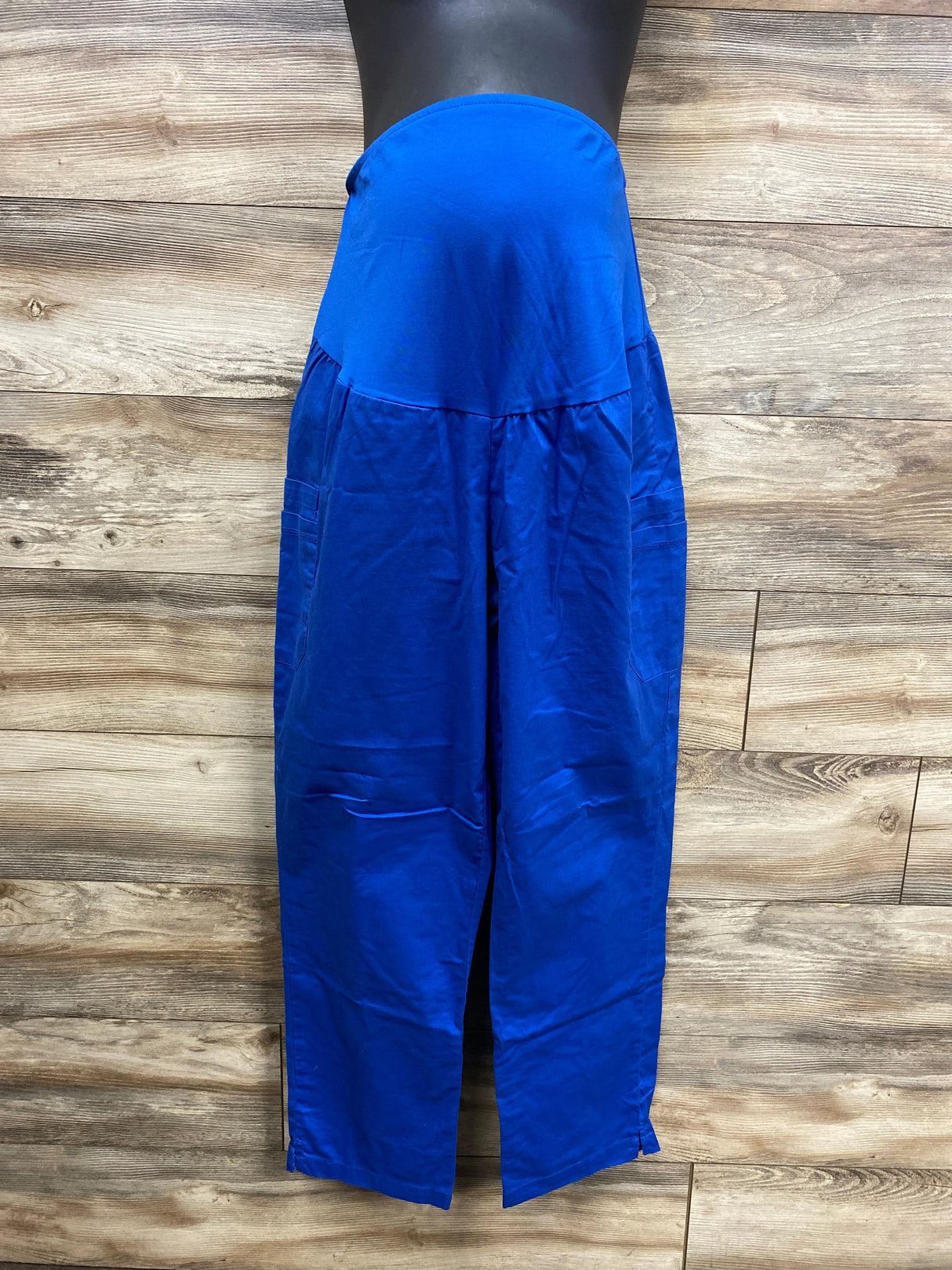 Butter-Soft Stretch Full Panel Maternity Scrub Pants Blue sz XL