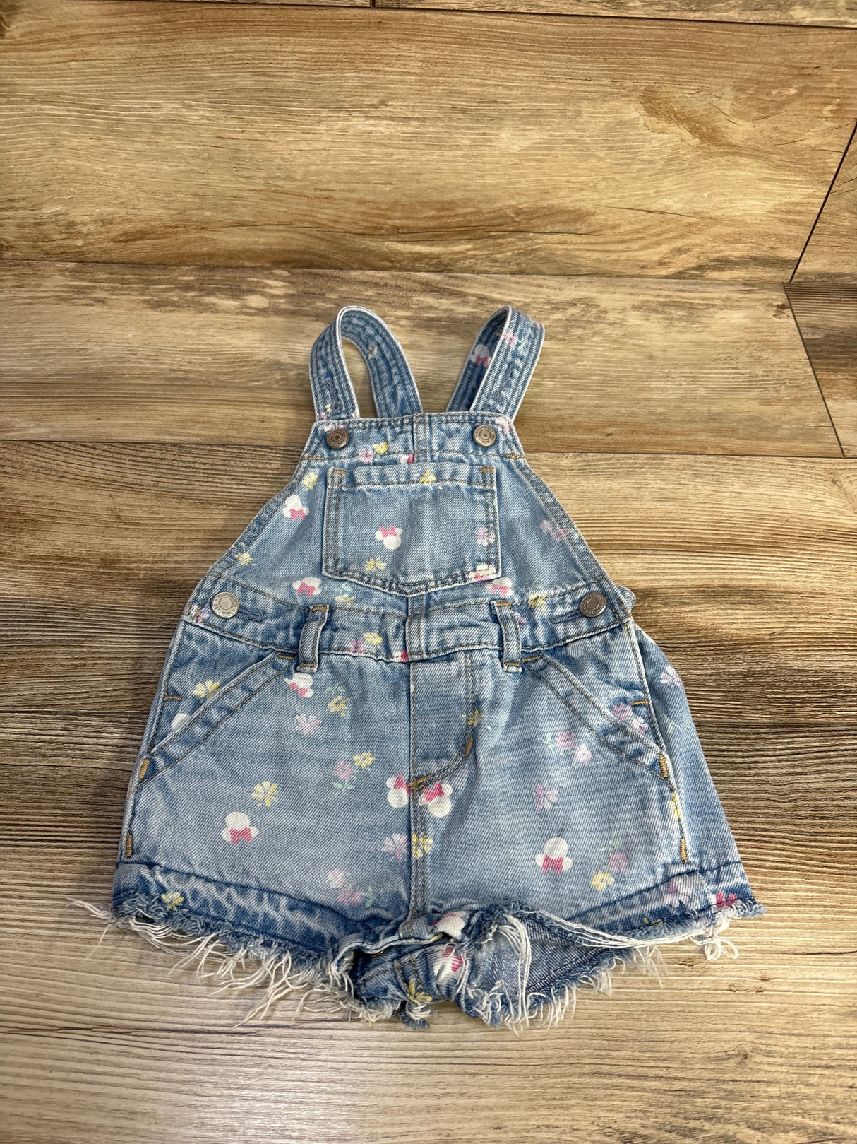 Baby Gap x Disney Minnie Mouse Denim Shortalls Blue sz 12-18m