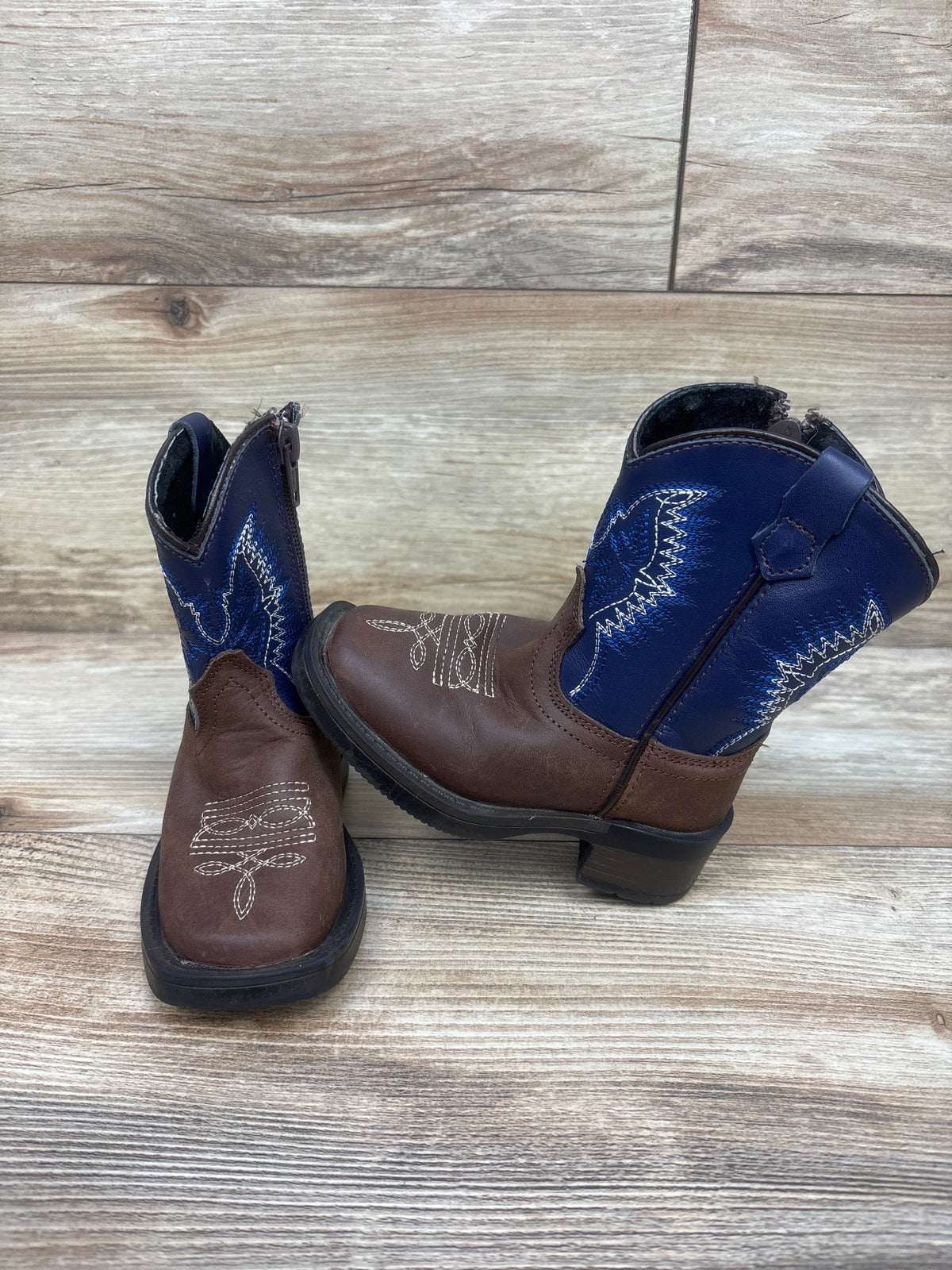 J.B. Dillon Two-Tone Western Cowboy Boots Blue sz 7.5c