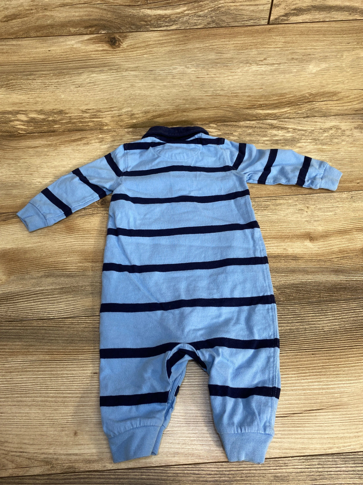 Ralph Lauren Rugby Stripe Coverall in Suffield Blue sz 6m