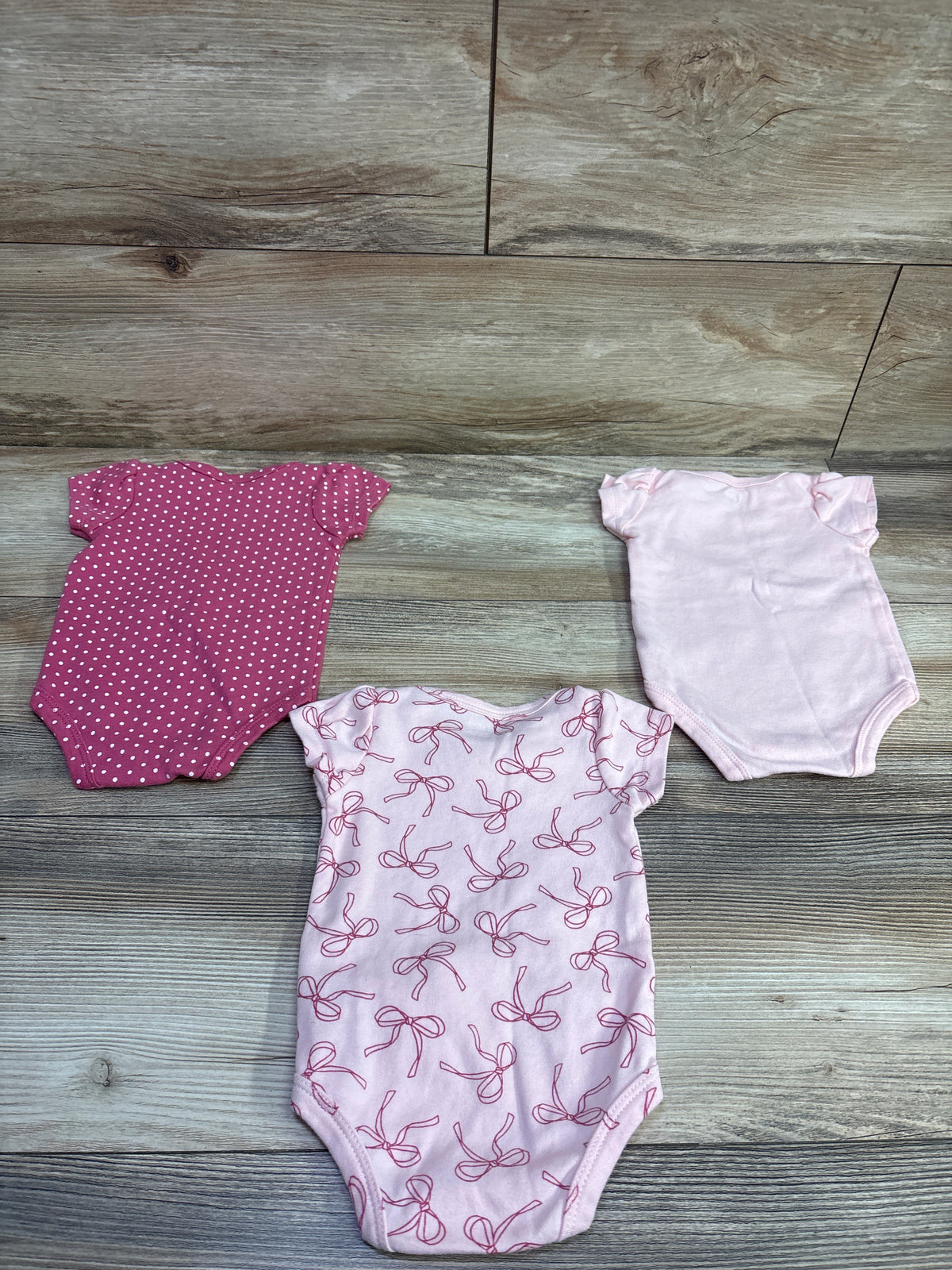Hudson Baby 3pk Bodysuit Set Pink sz 0-3m