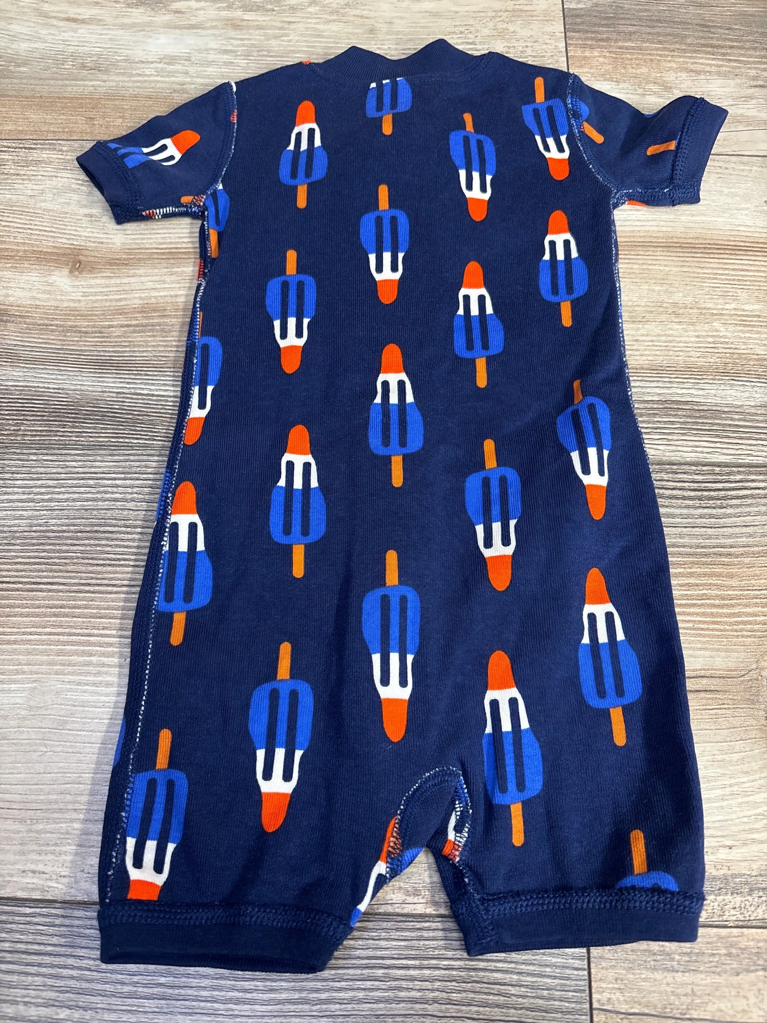 Hanna Andersson 2-way Zip Shortie Sleeper Rocket Pops Navy sz 3-6m