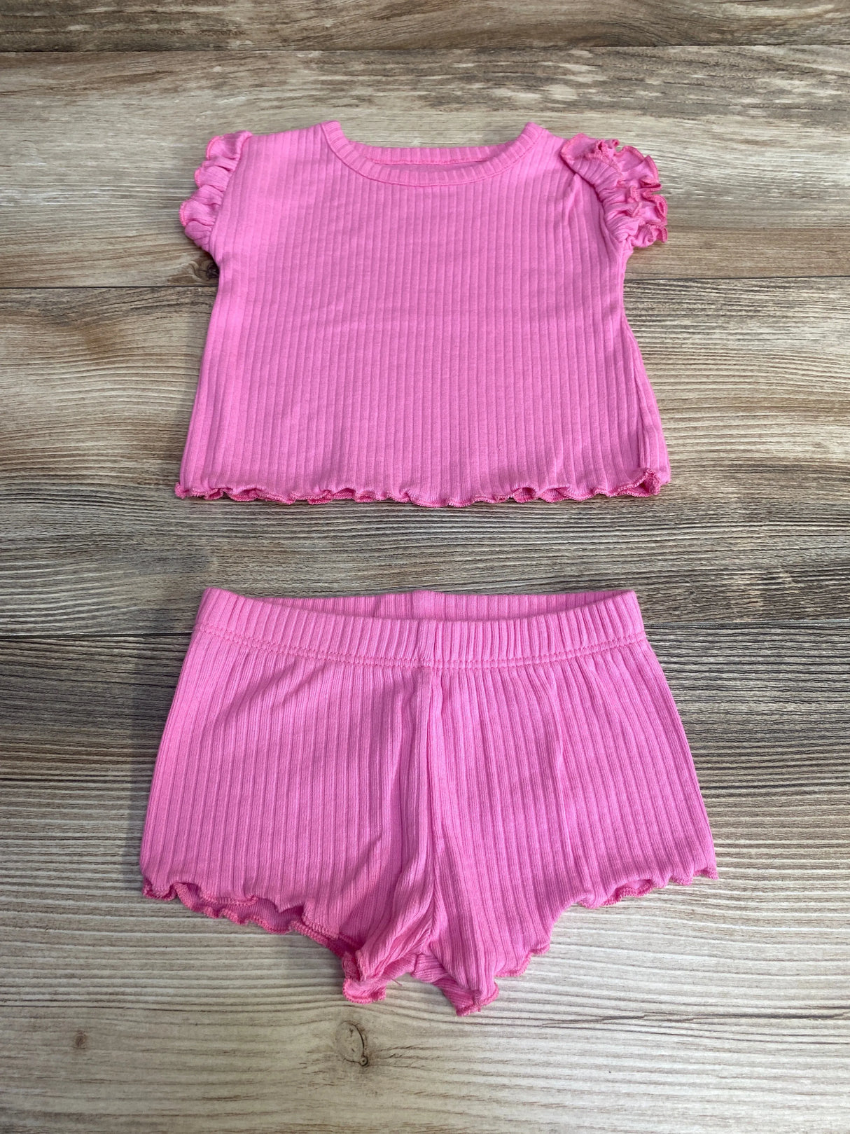 Cat & Jack 2pc Ribbed Shirt & Shorts Pink sz Newborn - Me n Mommy To Be