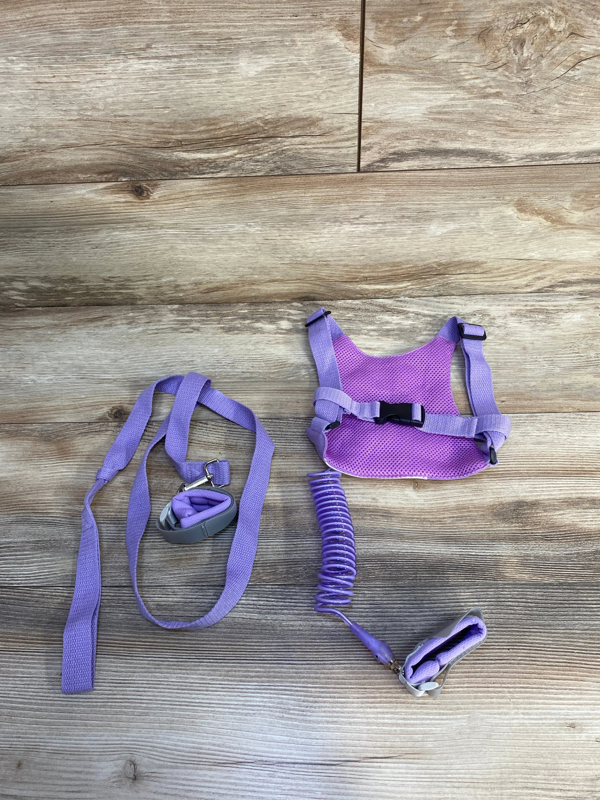 3-in-1 Toddler Harness Leash + Anti-Lost Wrist Link, Purple Unicorn