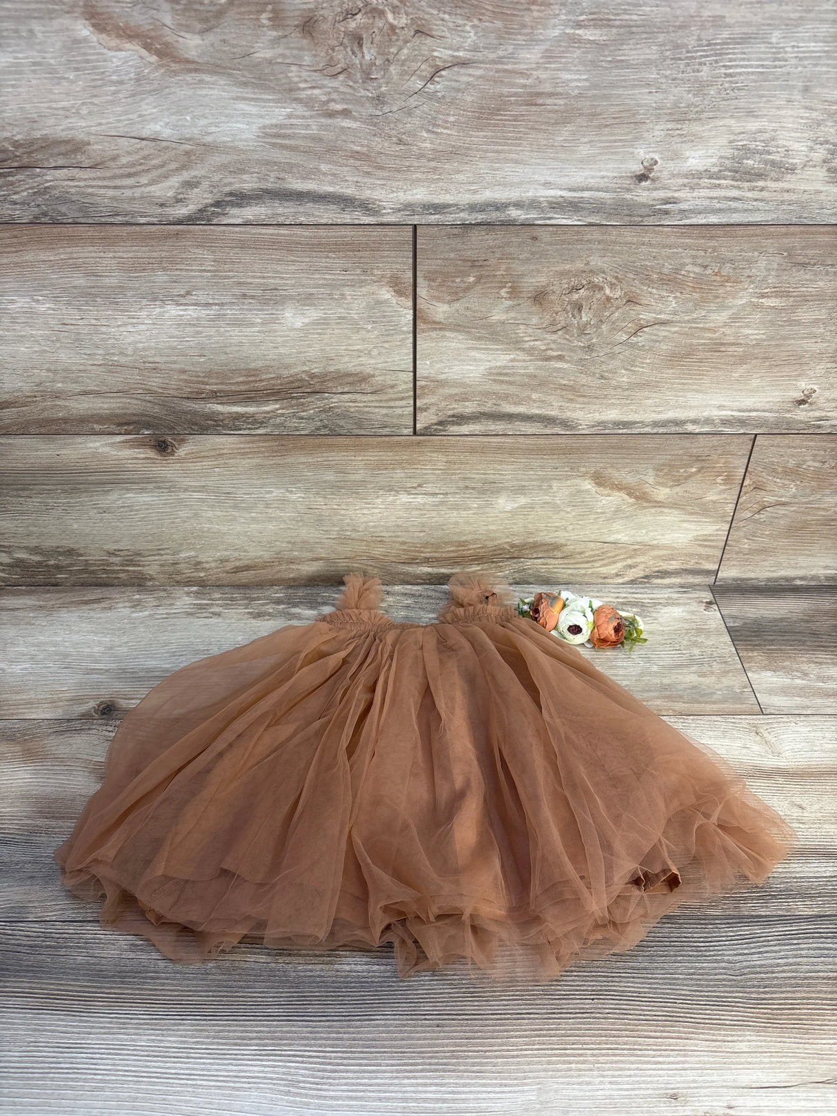 Lace Tulle Dress with Headband Brown sz 6-12m
