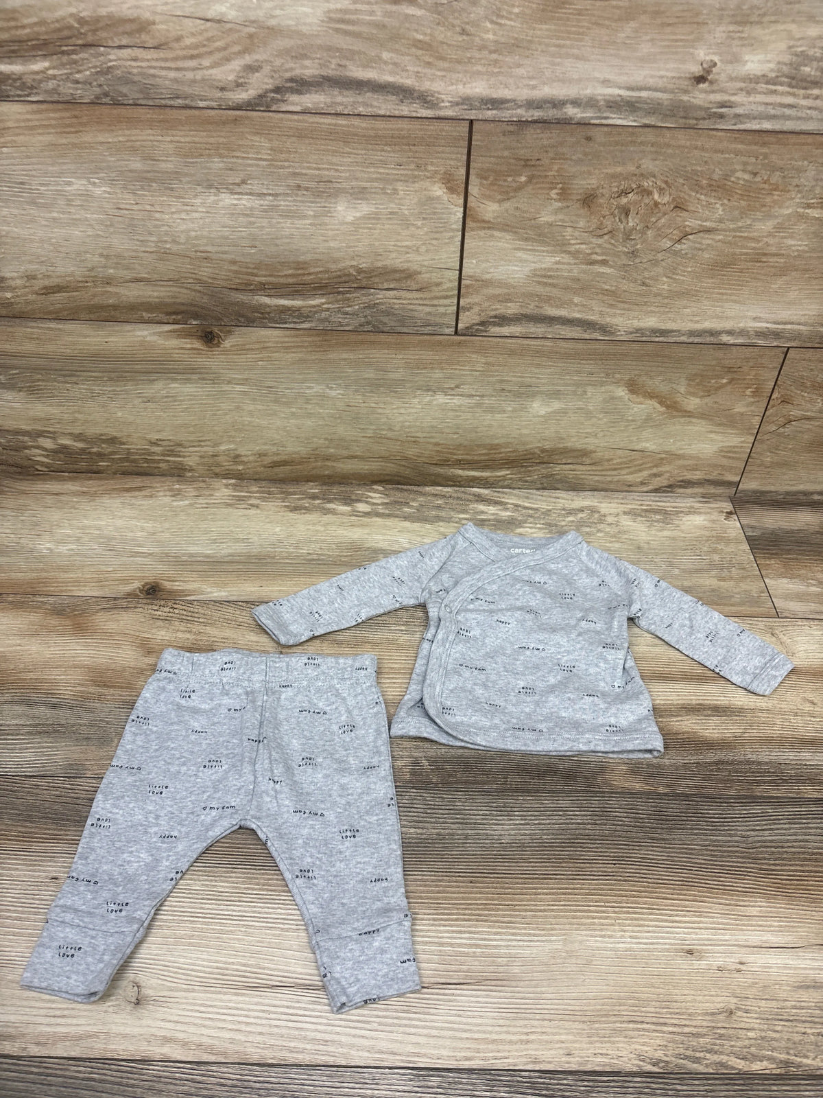 Just One You 2pc Kimono Shirt & Pants Set Grey sz 3m