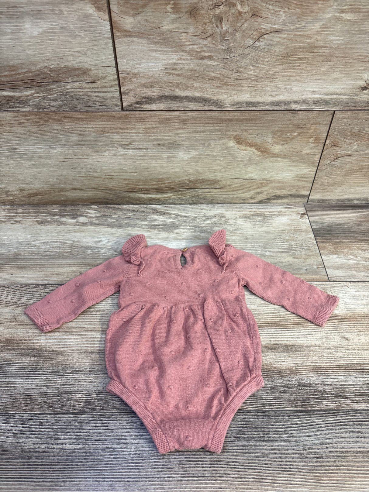 Carter's Long Sleeve Dot Bubble Romper Pink sz Newborn