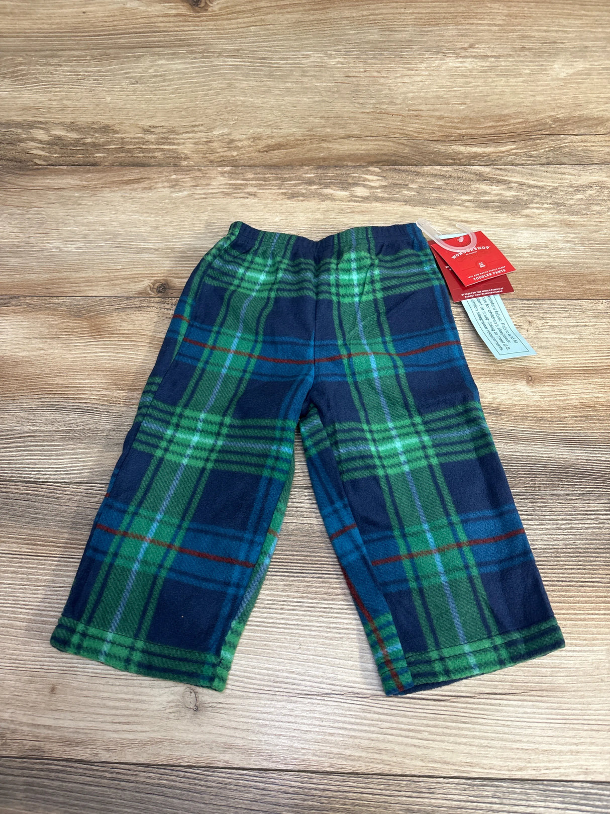 NEW Wondershop Plaid Fleece Pajama Pants Blue sz 12m