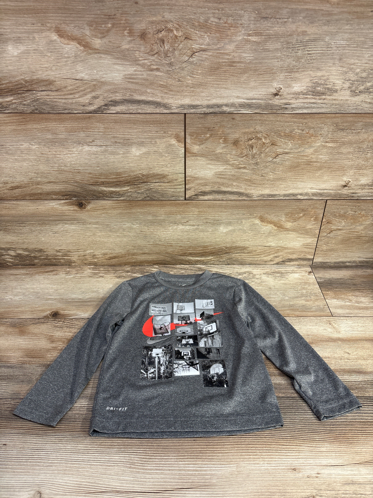 Nike Dri-Fit Long Sleeve Shirt Grey sz 3T