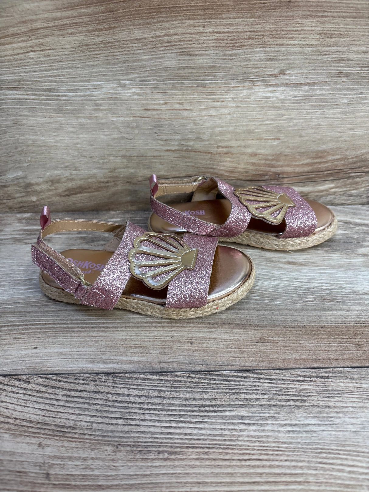 OshKosh Oceana Glittery Espadrille Sandals Pink sz 8c - Me n Mommy To Be