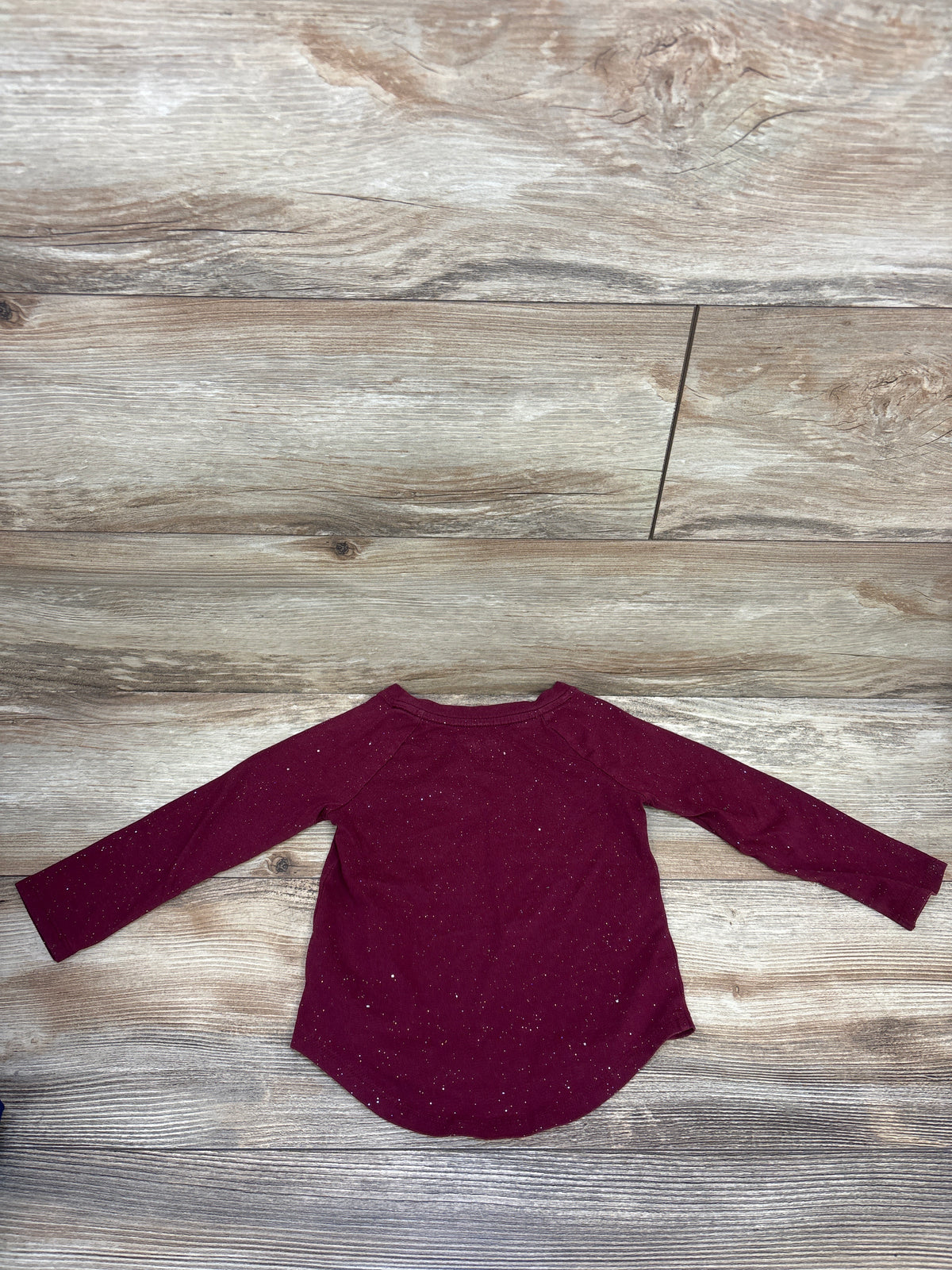 Cat & Jack Long Sleeve Glitter Shirt Maroon sz 2T
