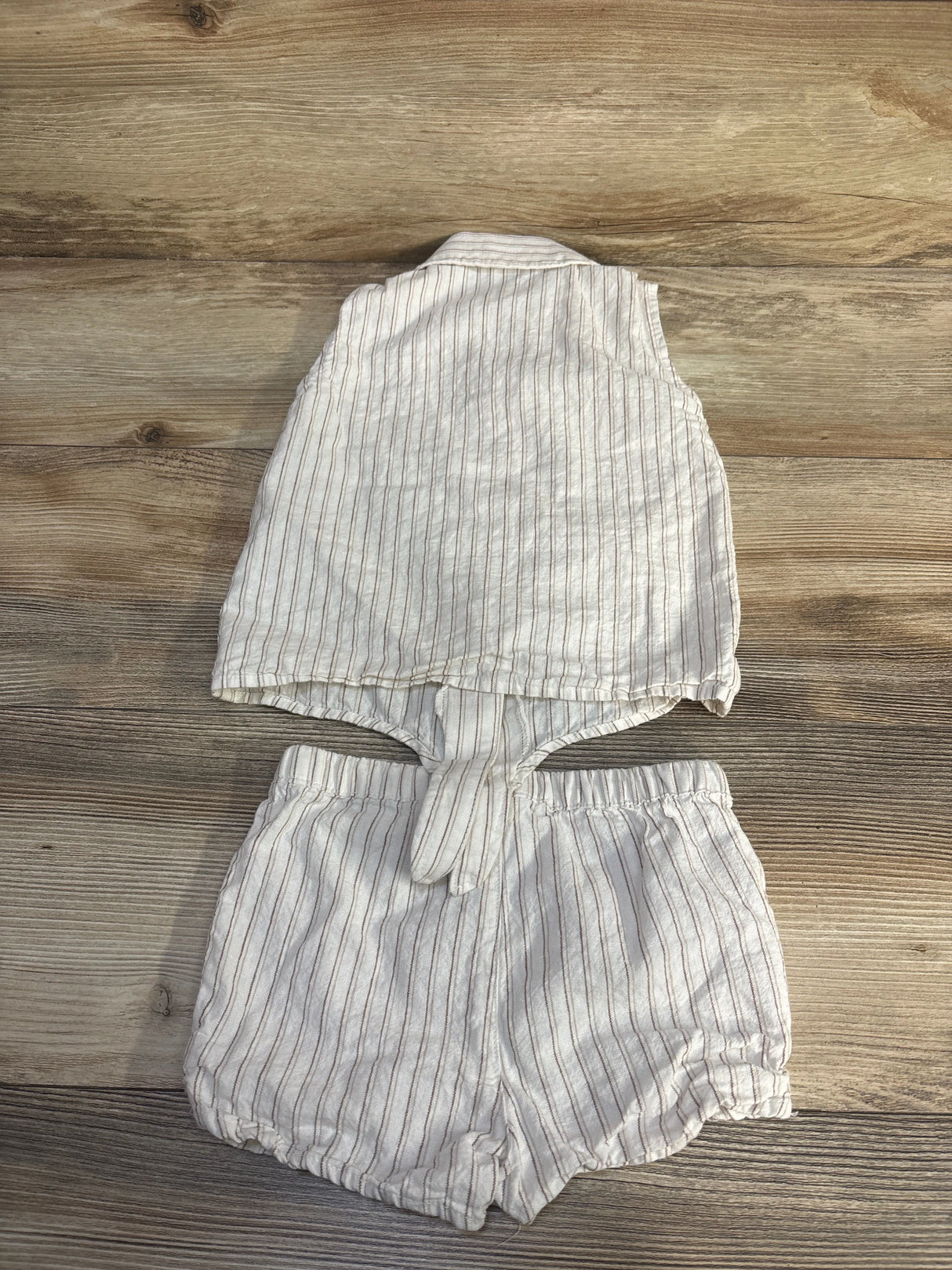 Carter's 2pc Linen Blend Button-Up Tank & Shorts Set White sz 24m