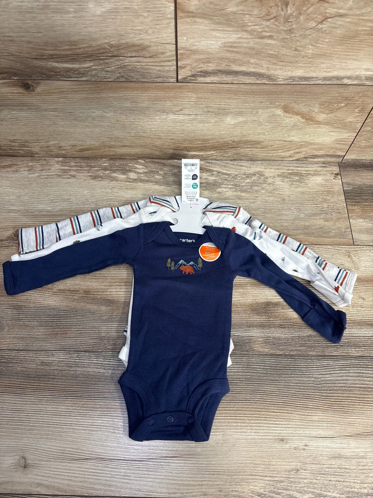 Just One You 3pk Wilderness Bodysuits Navy sz Newborn