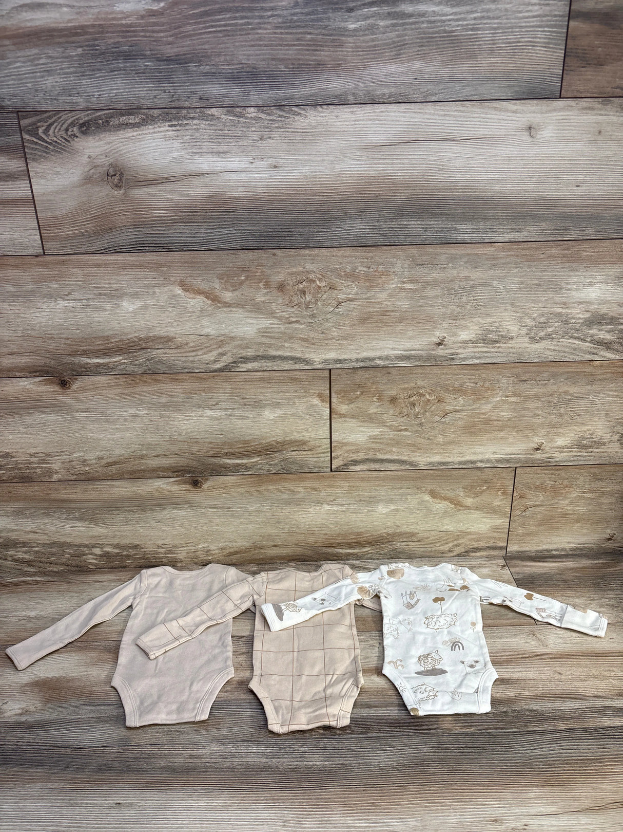 Carter's 3pk Bodysuits Beige sz Newborn