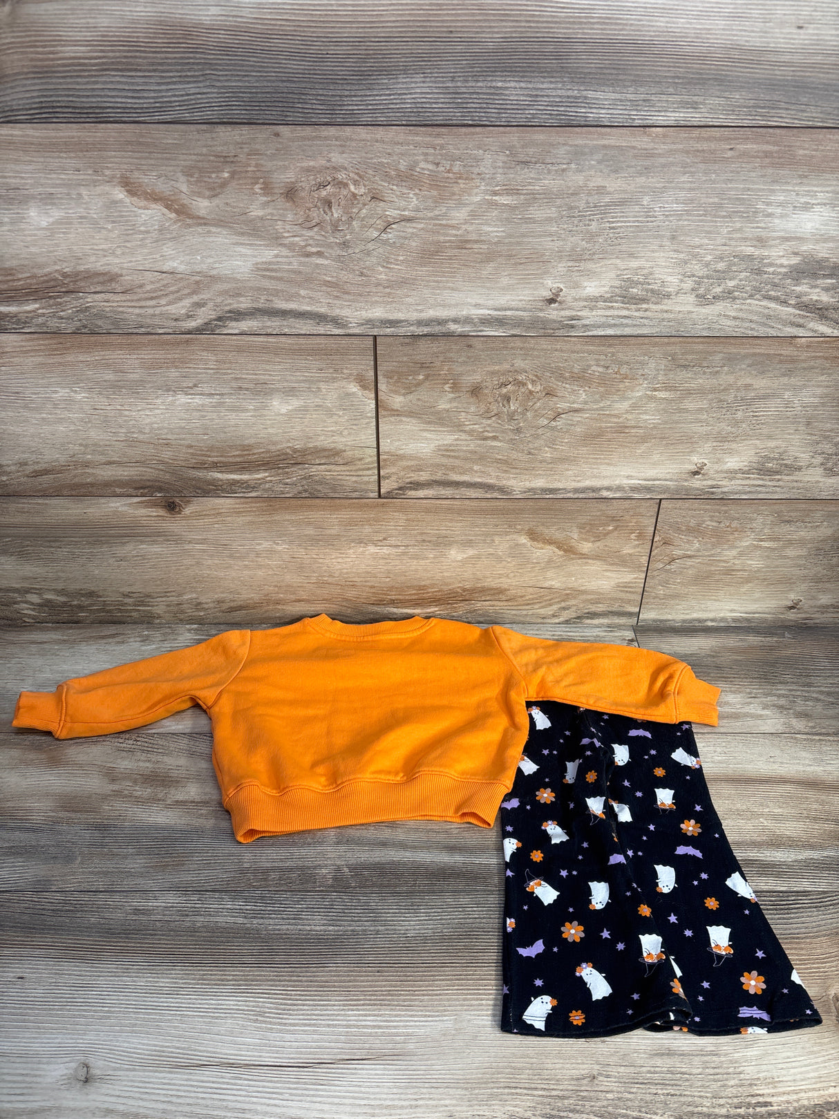 Jumping Beans 2pc Ghost Sweatshirt & Flare Leggings Set Orange sz 18m