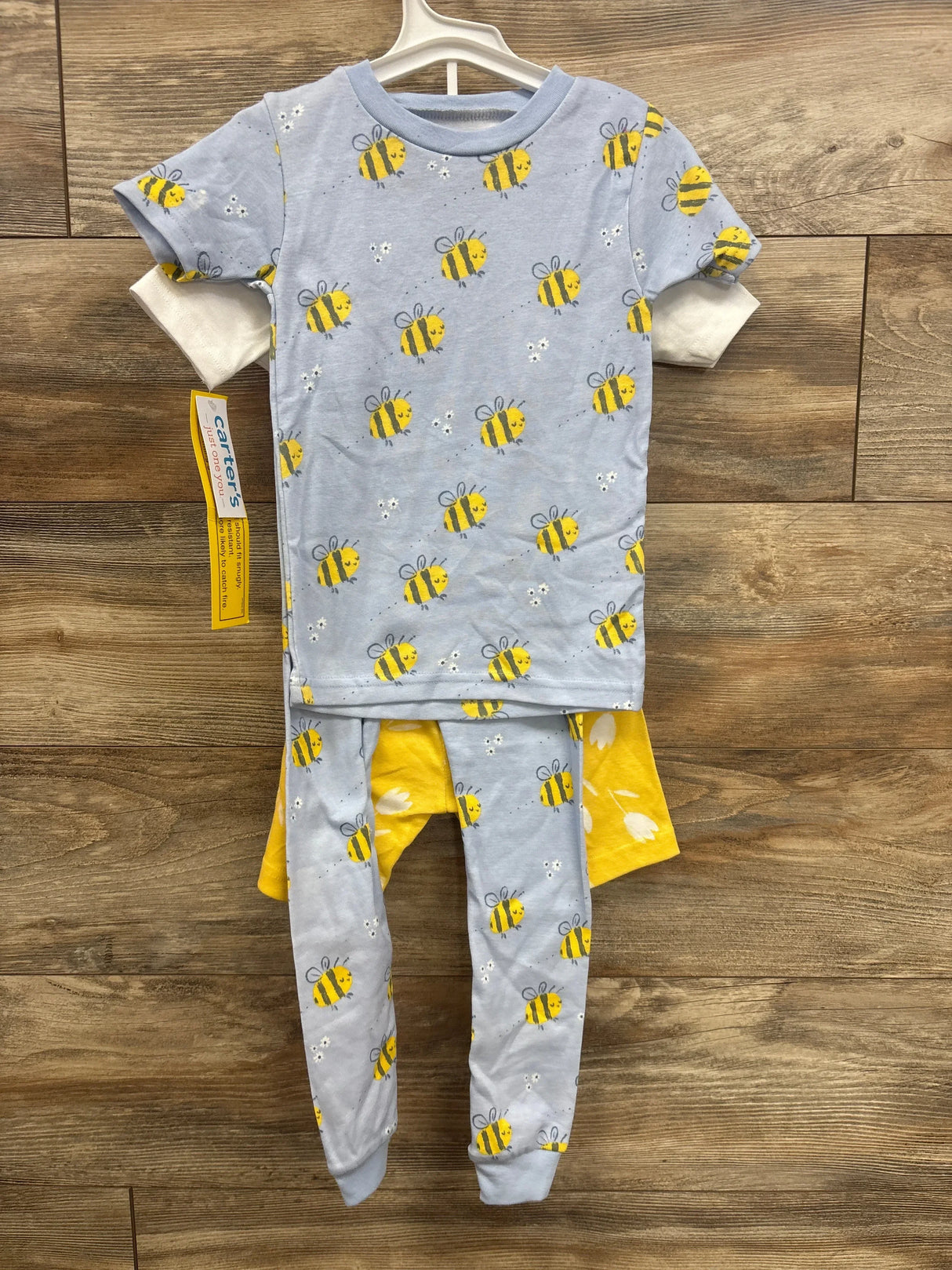 Carter's baby pajama set with cute bee print, soft blue cotton sleepwear for infants