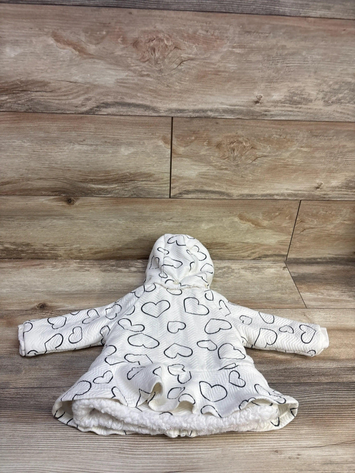Mayoral Quilted Heart Print Peplum Jacket Ivory sz 6-9m