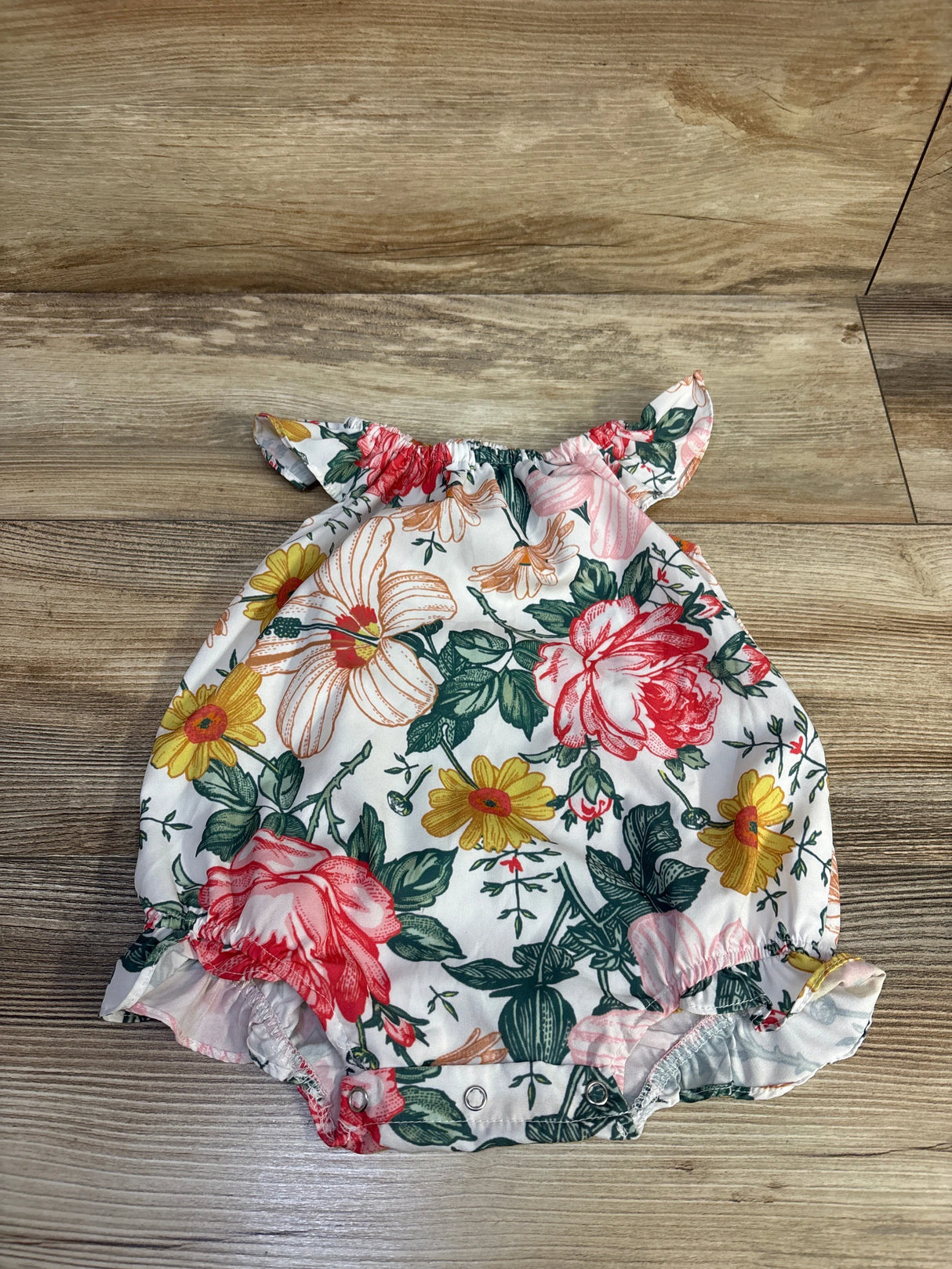 Floral Bubble Romper White sz 12m