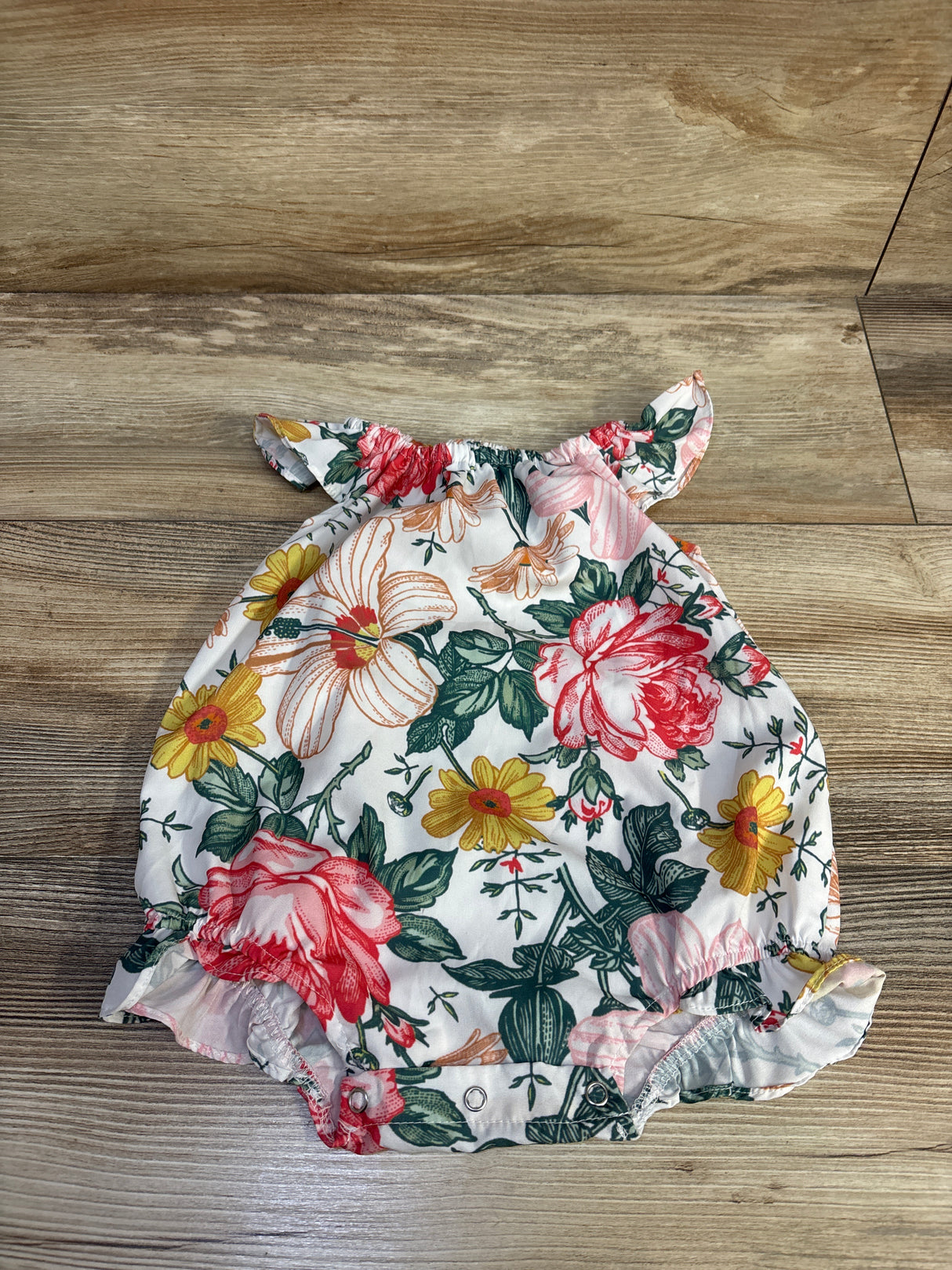 Floral Bubble Romper White sz 12m