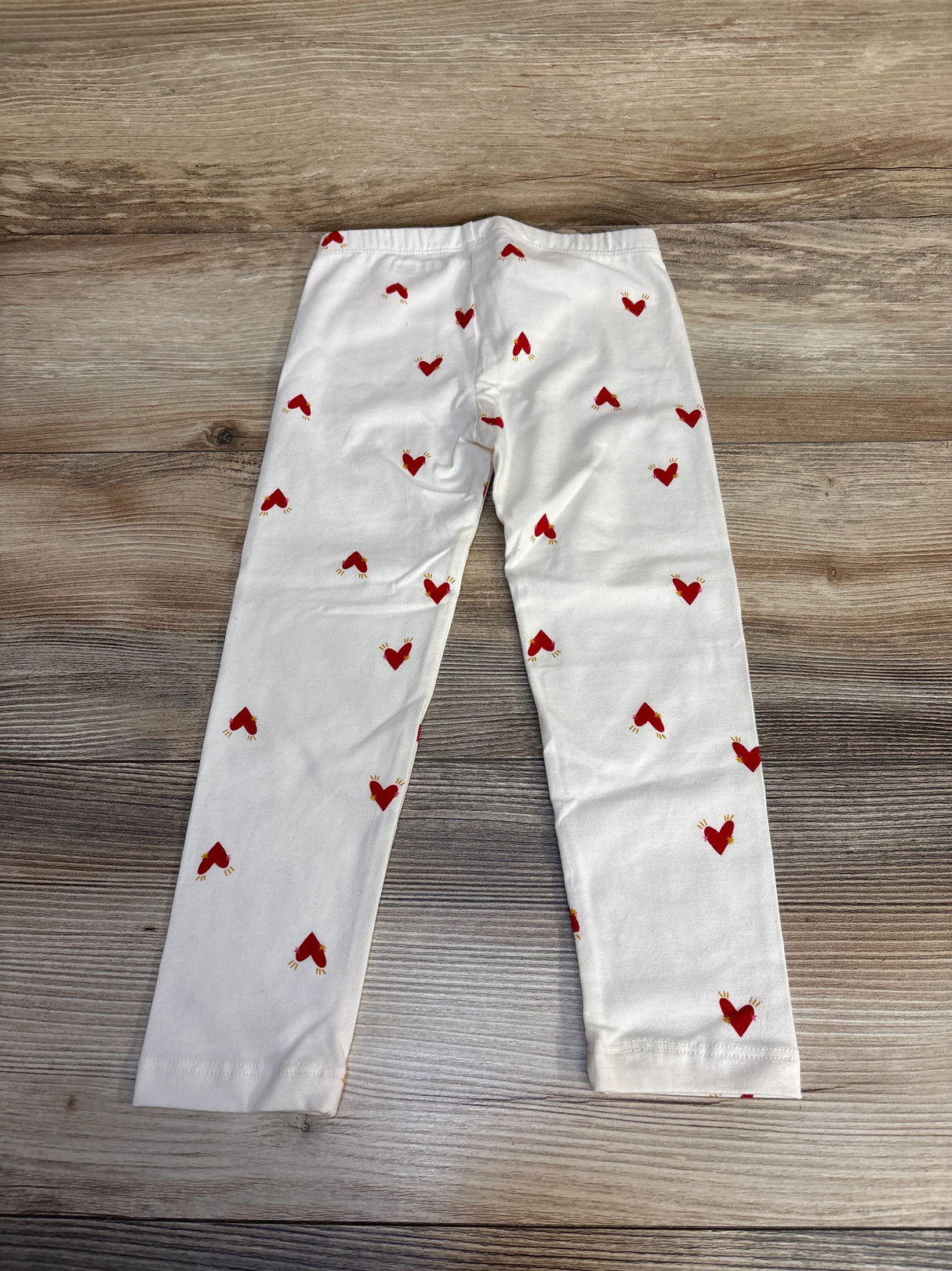Old Navy Heart Print Leggings Ivory sz 3T