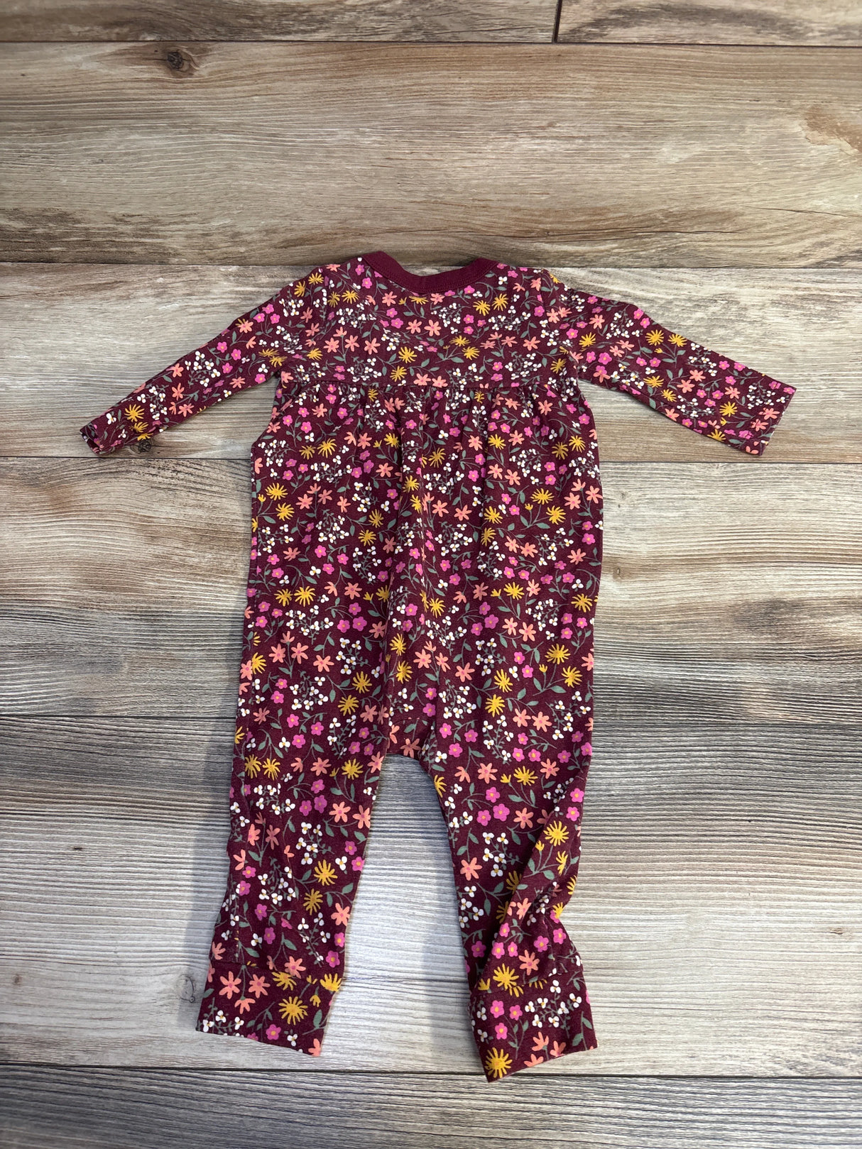 Cat & Jack Floral Coverall Burgundy sz 3-6m