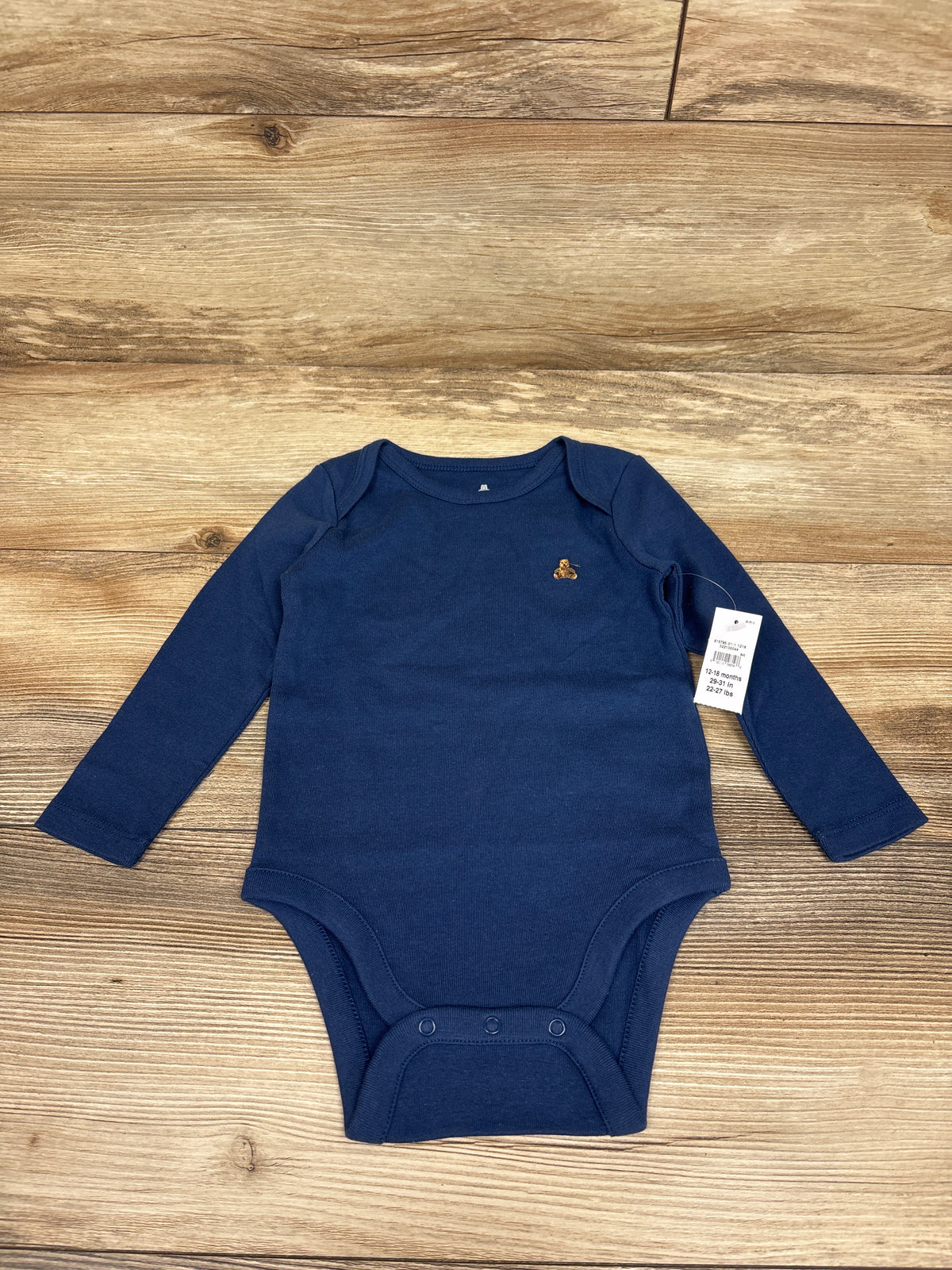 NEW Baby Gap Long Sleeve Bodysuit Blue sz 12-18m
