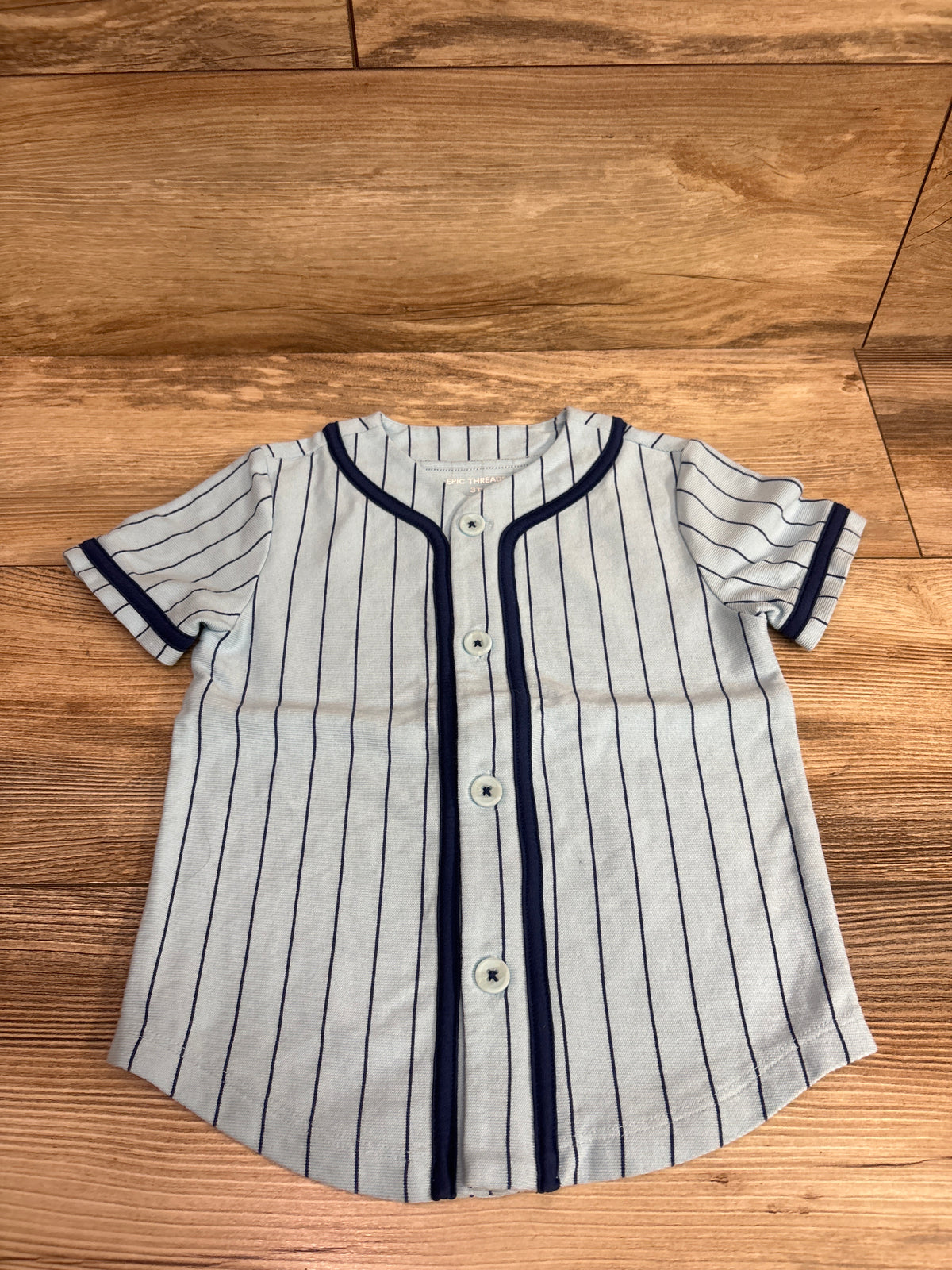 Epic Threads Striped Button Up Shirt Blue sz 3T