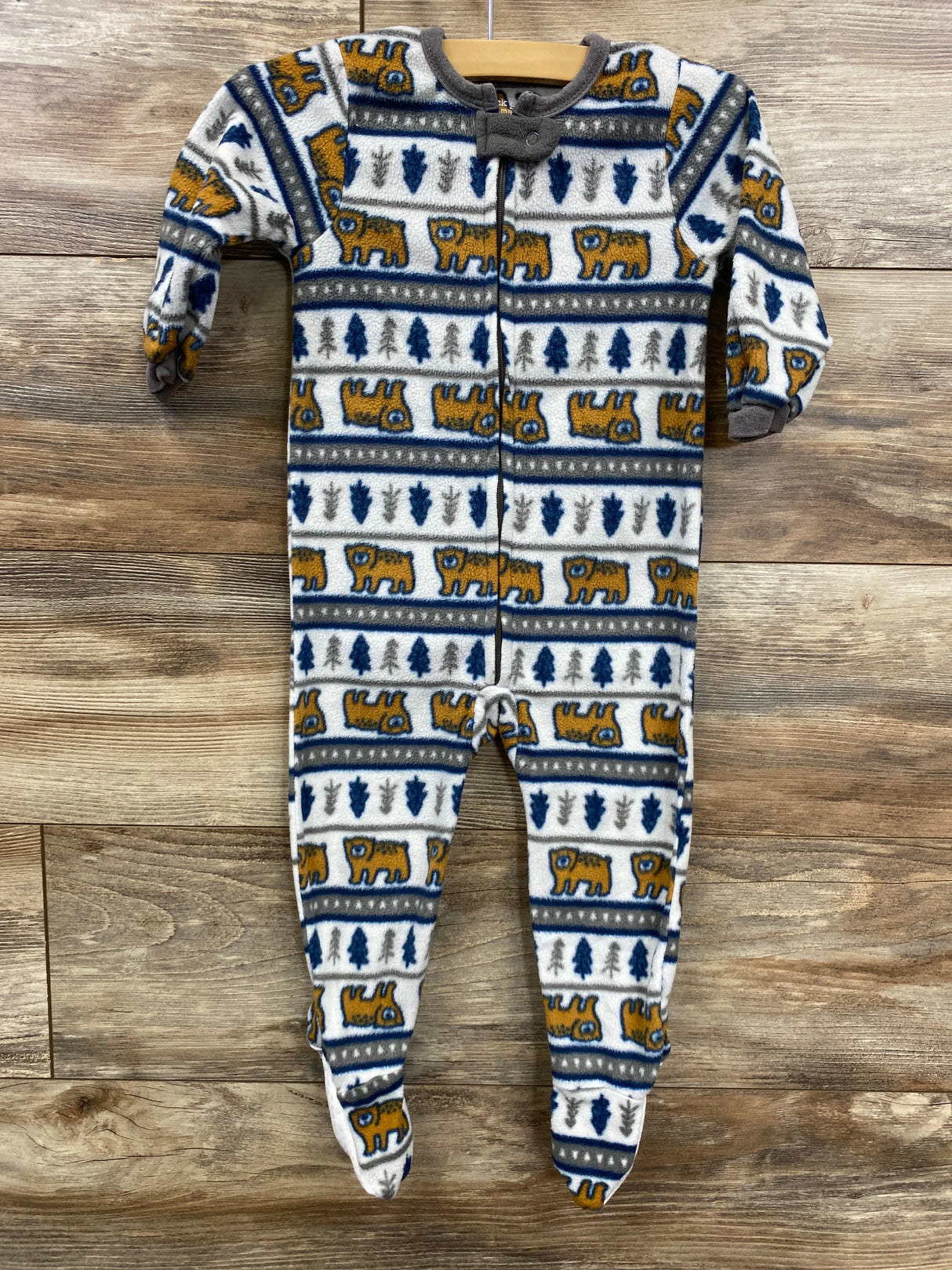 Chick Pea Bear Fair Isle Blanket Sleeper White sz 18m