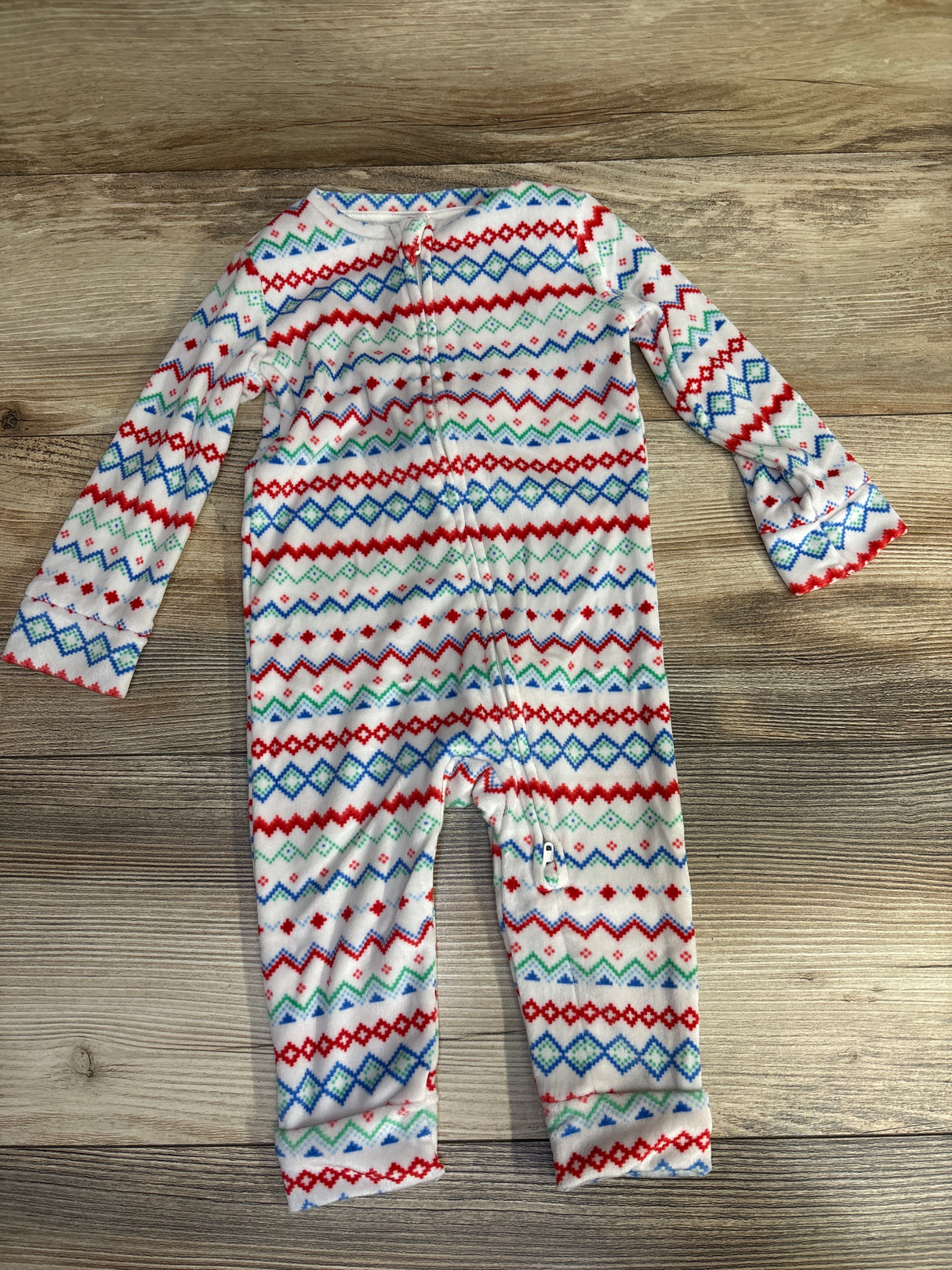 Wondershop Velour Fair Isle Sleeper White sz 6-9m