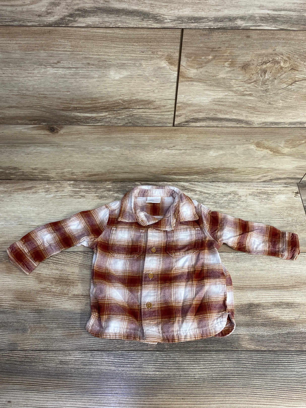 Little Co Plaid Button Up Flannel Red sz 9m