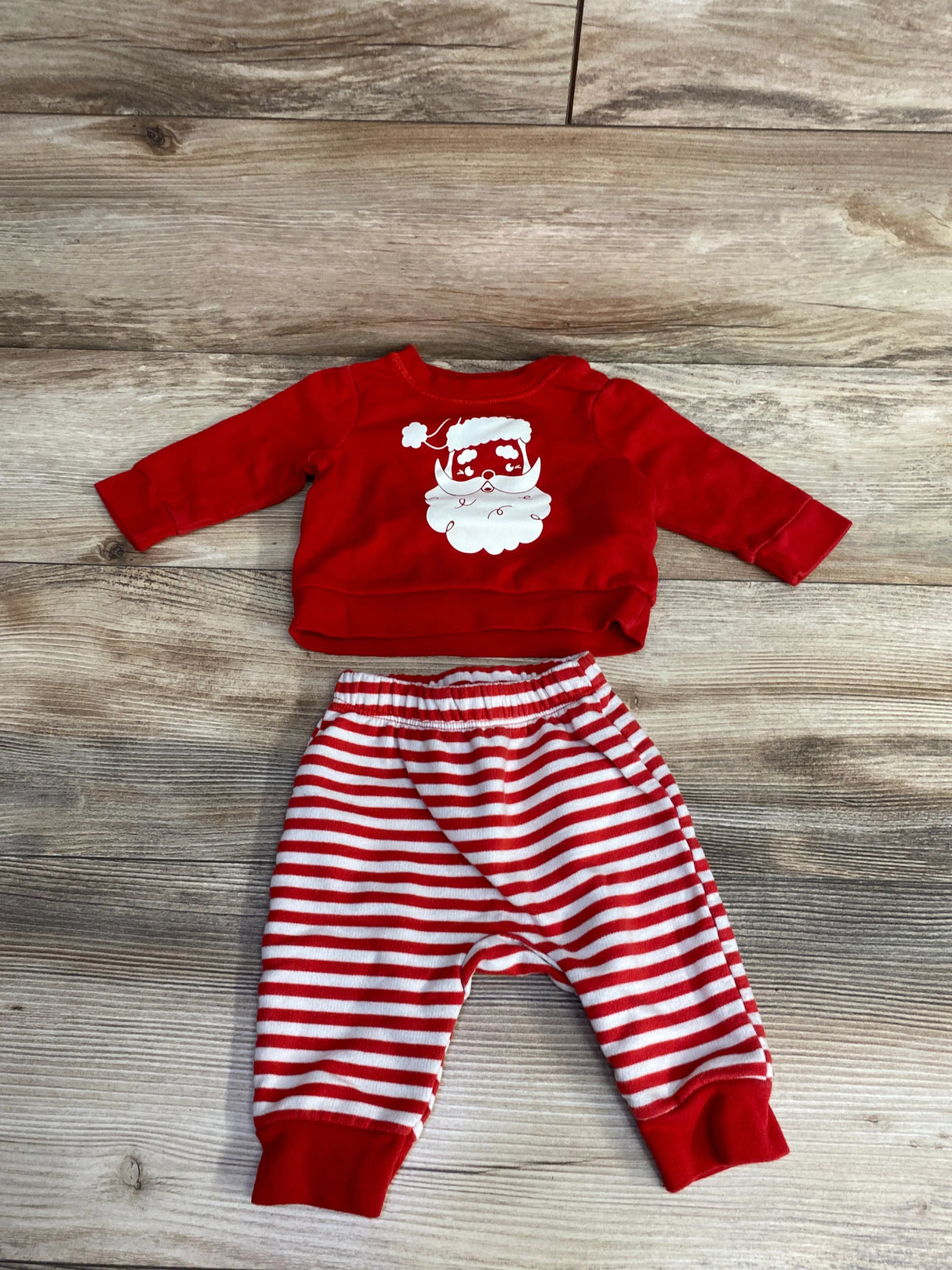 Cat & Jack 2pc Santa Sweatshirt & Pants Red sz 0-3m