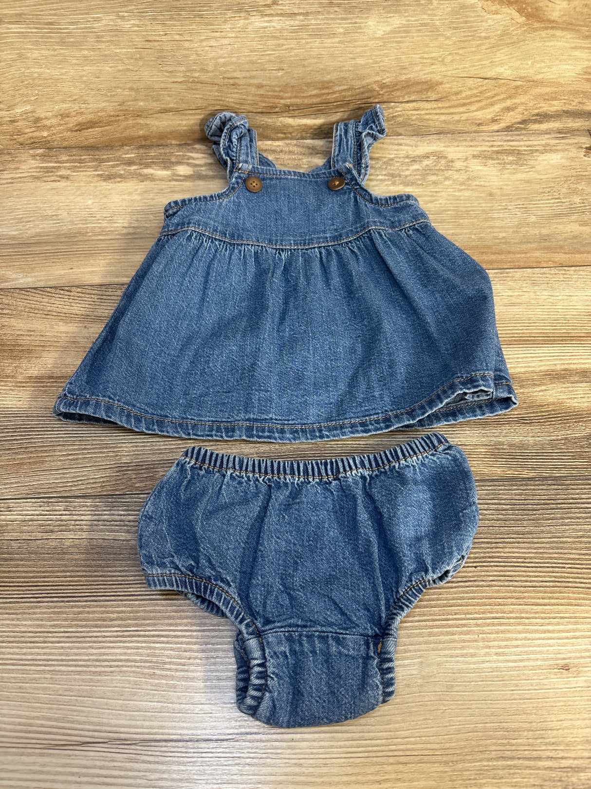 Baby Gap 2pc Denim Dress & Bloomers Set Blue sz 0-3