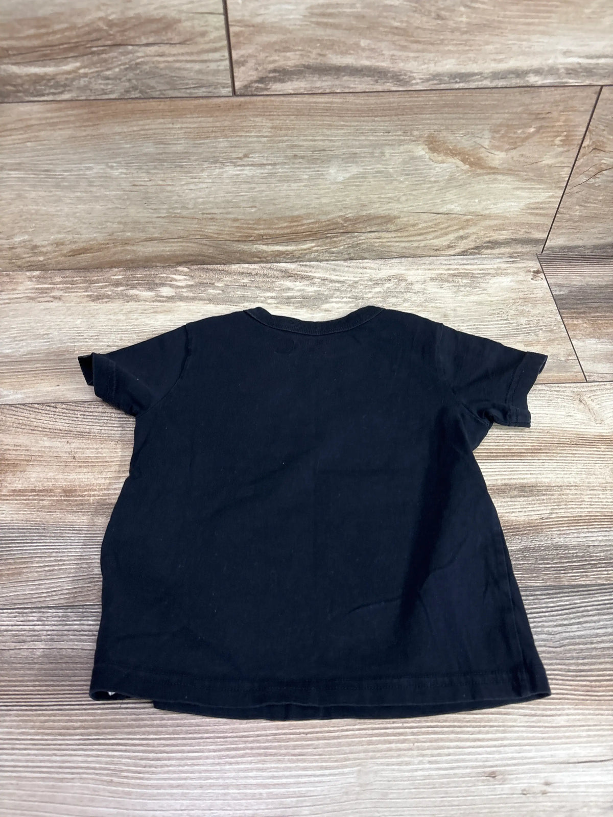 Back view of a black Polo Ralph Lauren short sleeve shirt for toddlers, size 2T.