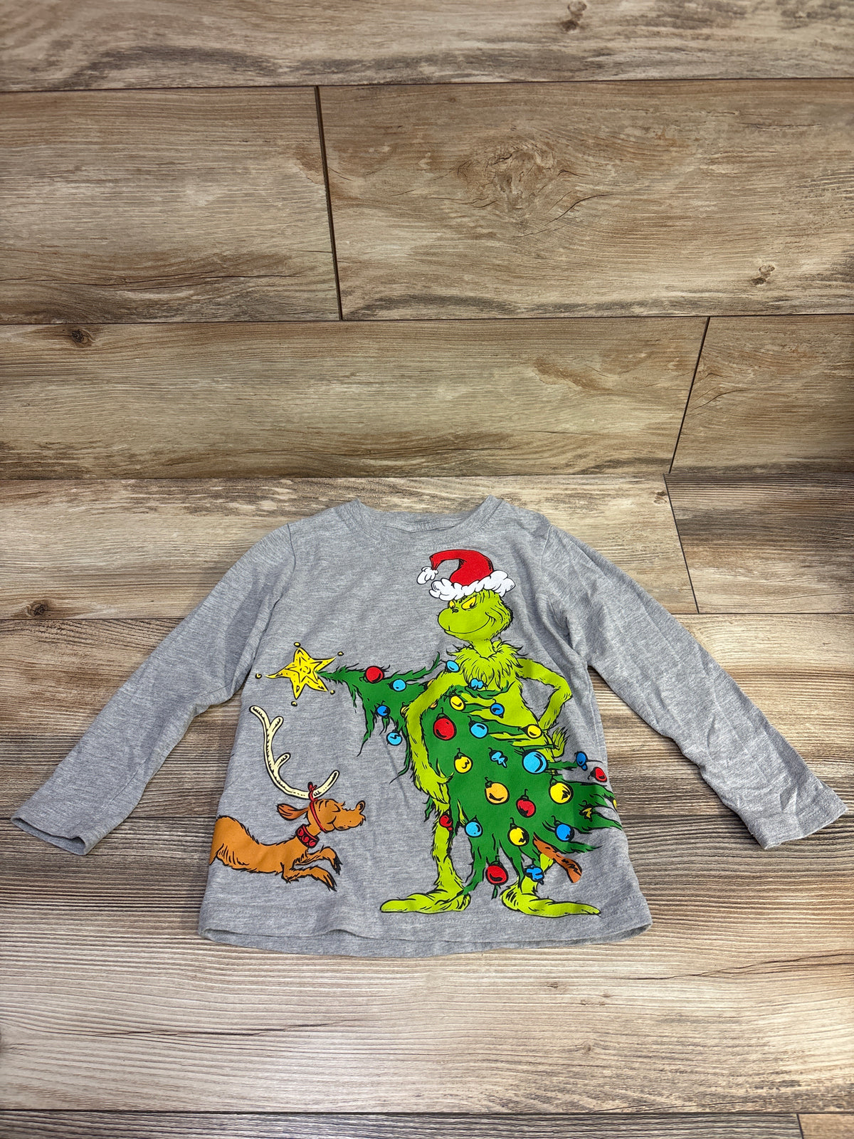 Dr. Seuss The Grinch Long Sleeve Shirt Grey sz 4T