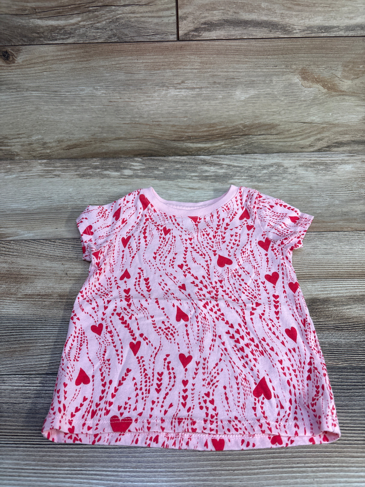 Wonder Nation Heart Pattern Shirt Pink sz 2T