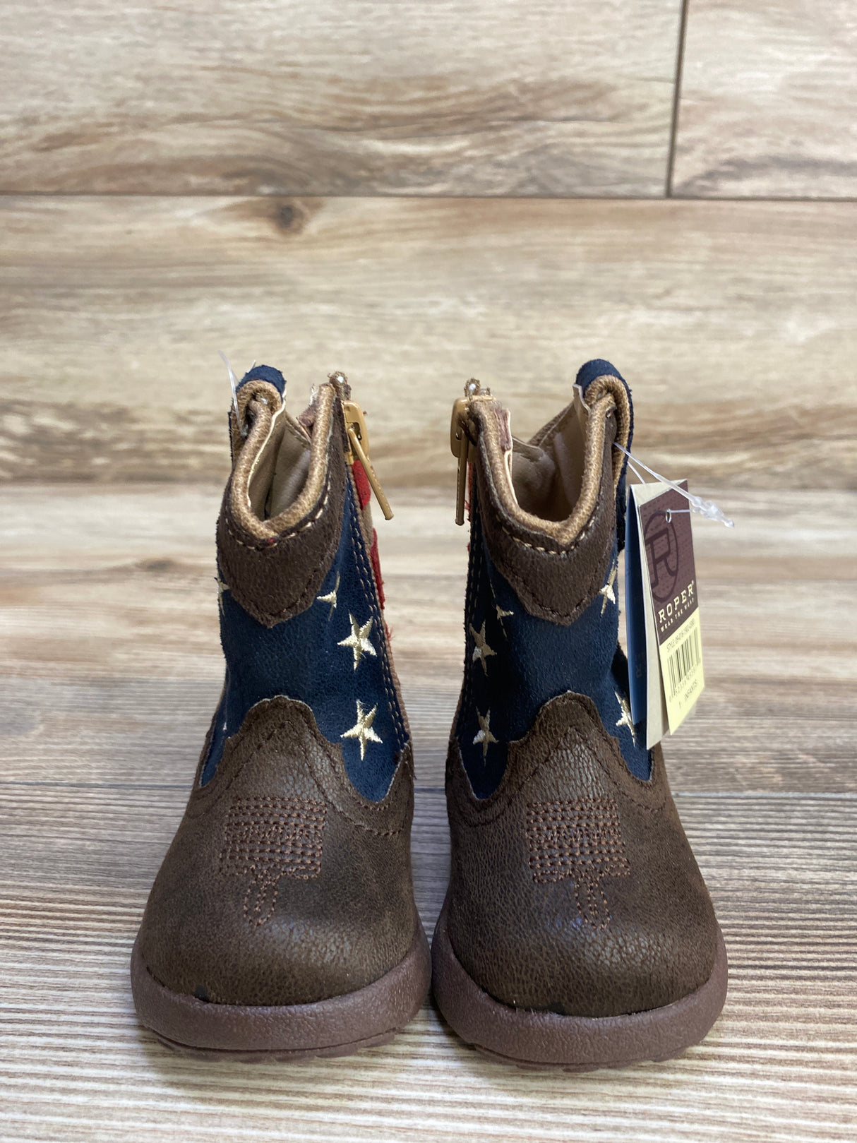 Roper American Flag Cowboy Boots Brown sz 1c