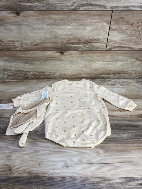 NEW Cat & Jack 2pc Polka Dot Romper & Bonnet Cream sz 18m - Me n Mommy To Be