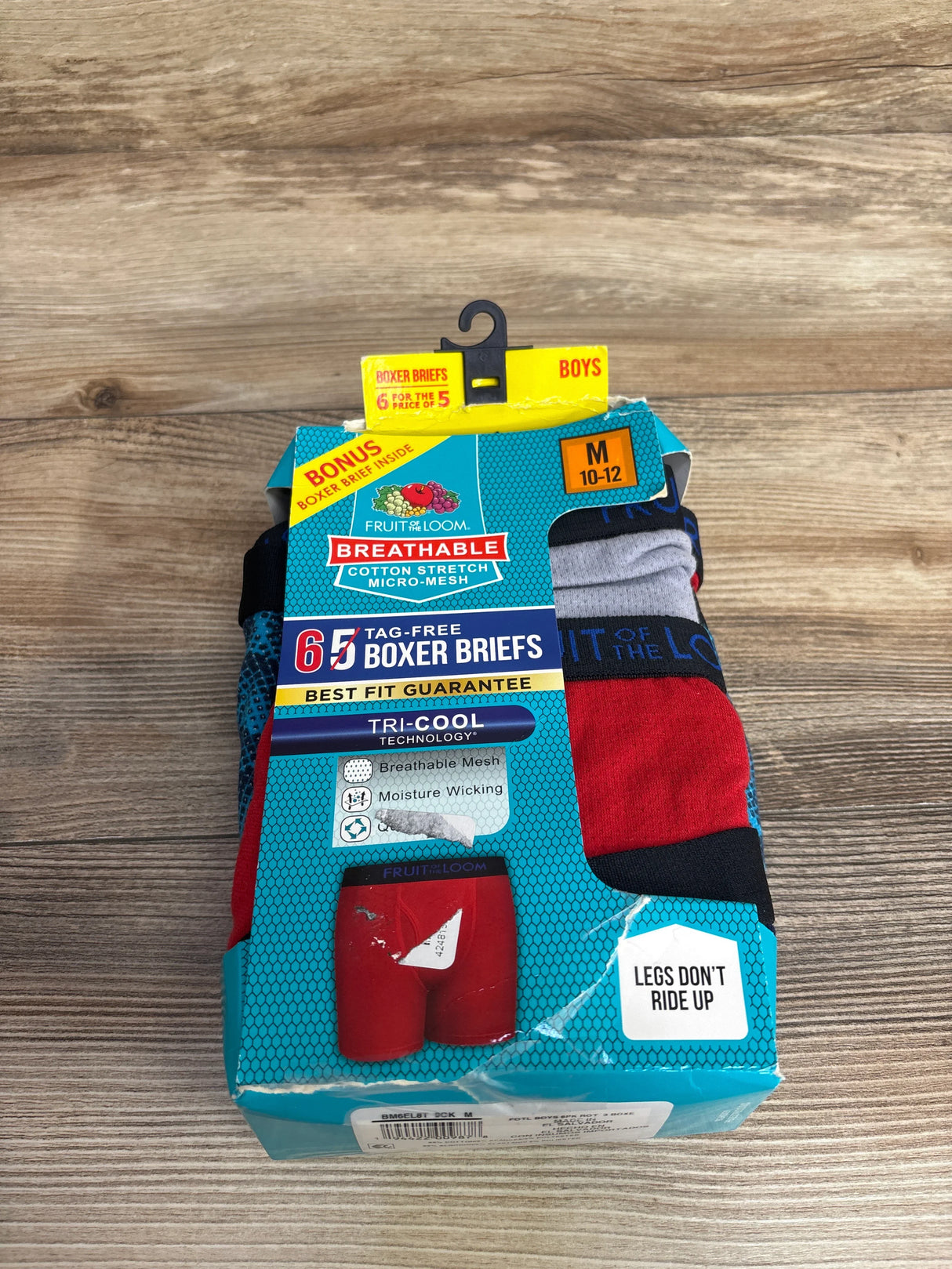 NEW Fruit of the Loom Boxer Briefs 6pk sz 10-12