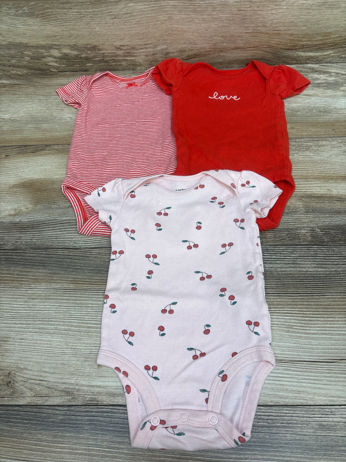 Carter's 3pk Bodysuits Red sz 3m