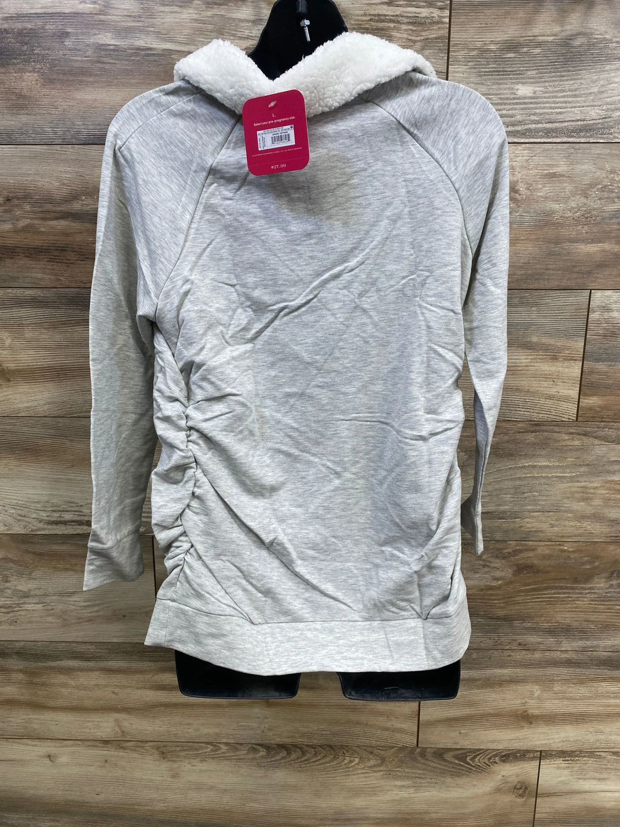 NEW Isabel Maternity Snap Sherpa Collar Grey Sweatshirt sz Large - Me n Mommy To Be