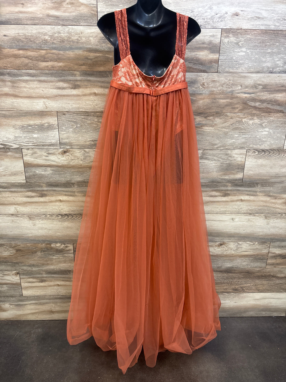Faeriesty Maternity Mesh Overlay Lace Fall Photography Dress Rust sz XL*