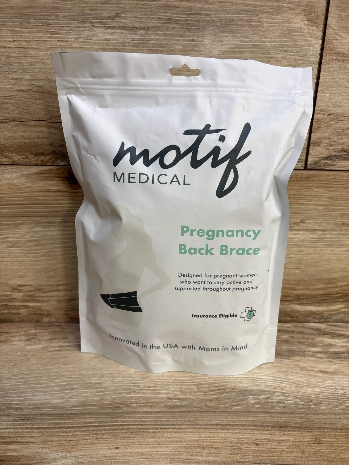 NEW Motif Pregnancy Back Brace White sz Large - Me n Mommy To Be