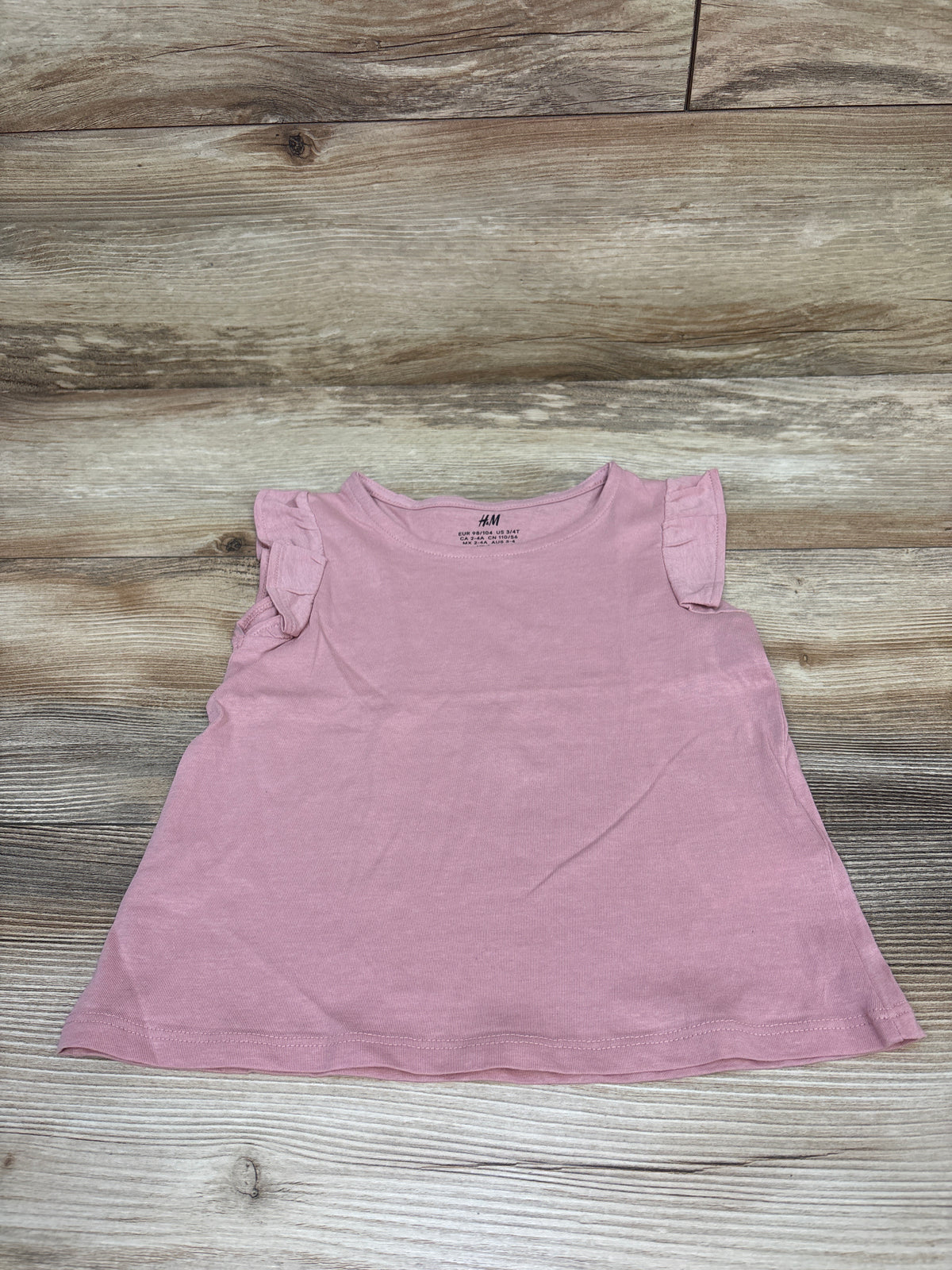 H&M Flutter Sleeve Shirt Pink sz 3/4T