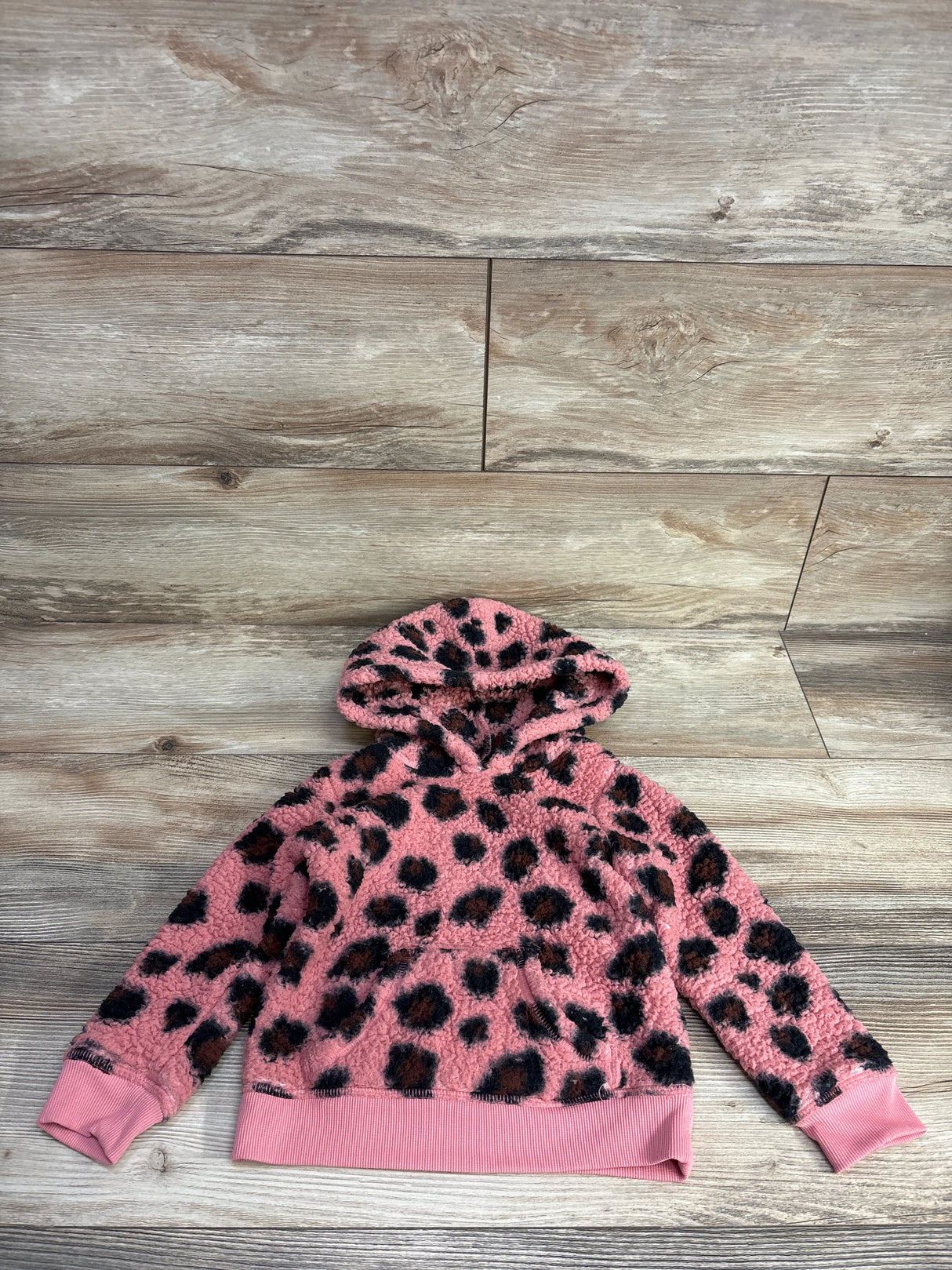 Jumping Beans Sherpa Leopard Print Sweatshirt Pink sz 2T