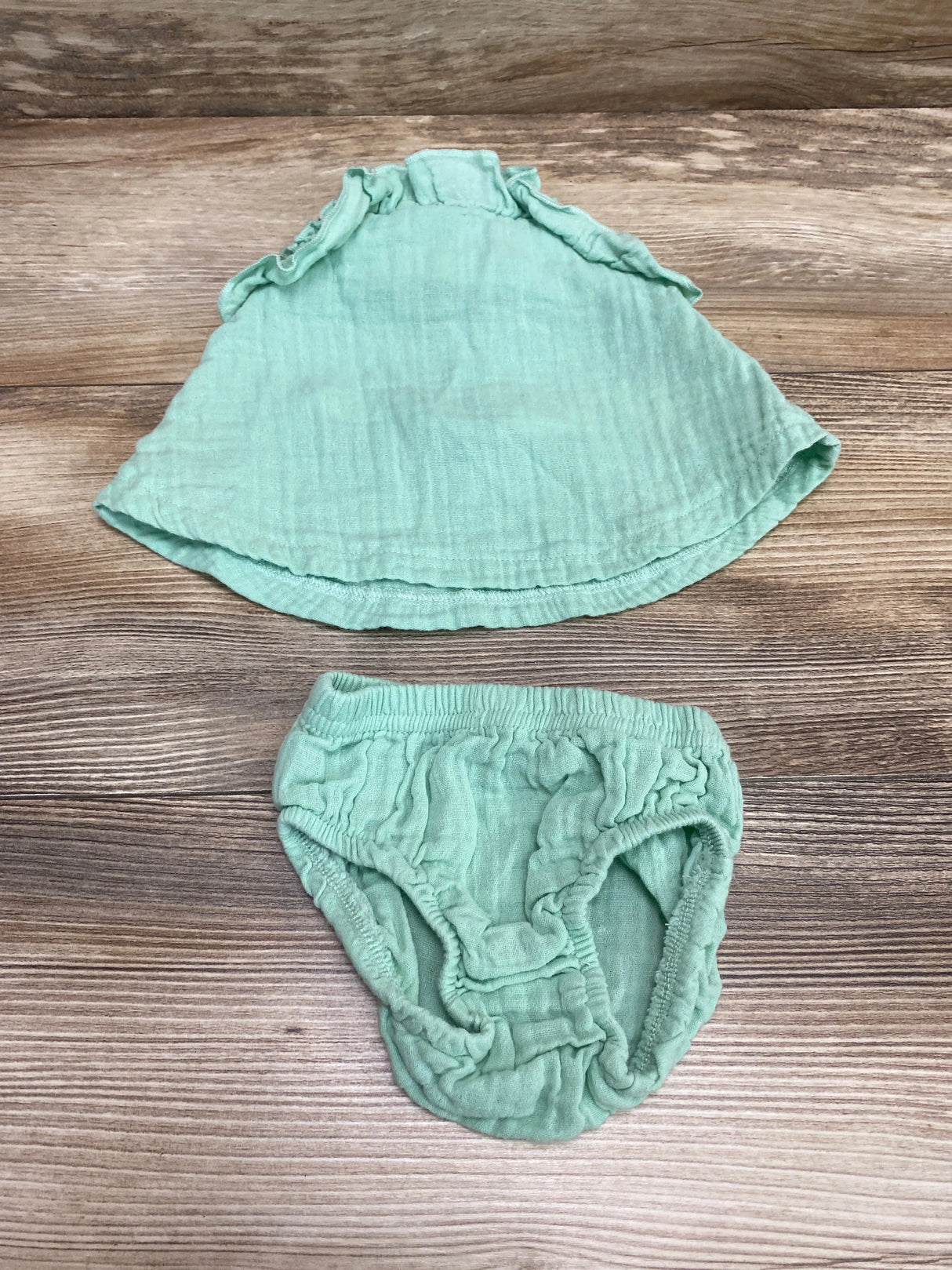 Starting Out 2pc Muslin Top & Bottoms Green sz Newborn - Me n Mommy To Be
