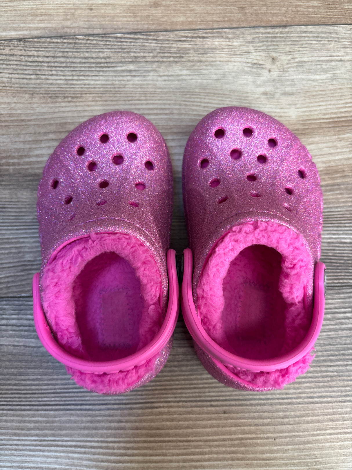 Crocs Baya Lined Clogs Pink Glitter sz 6c